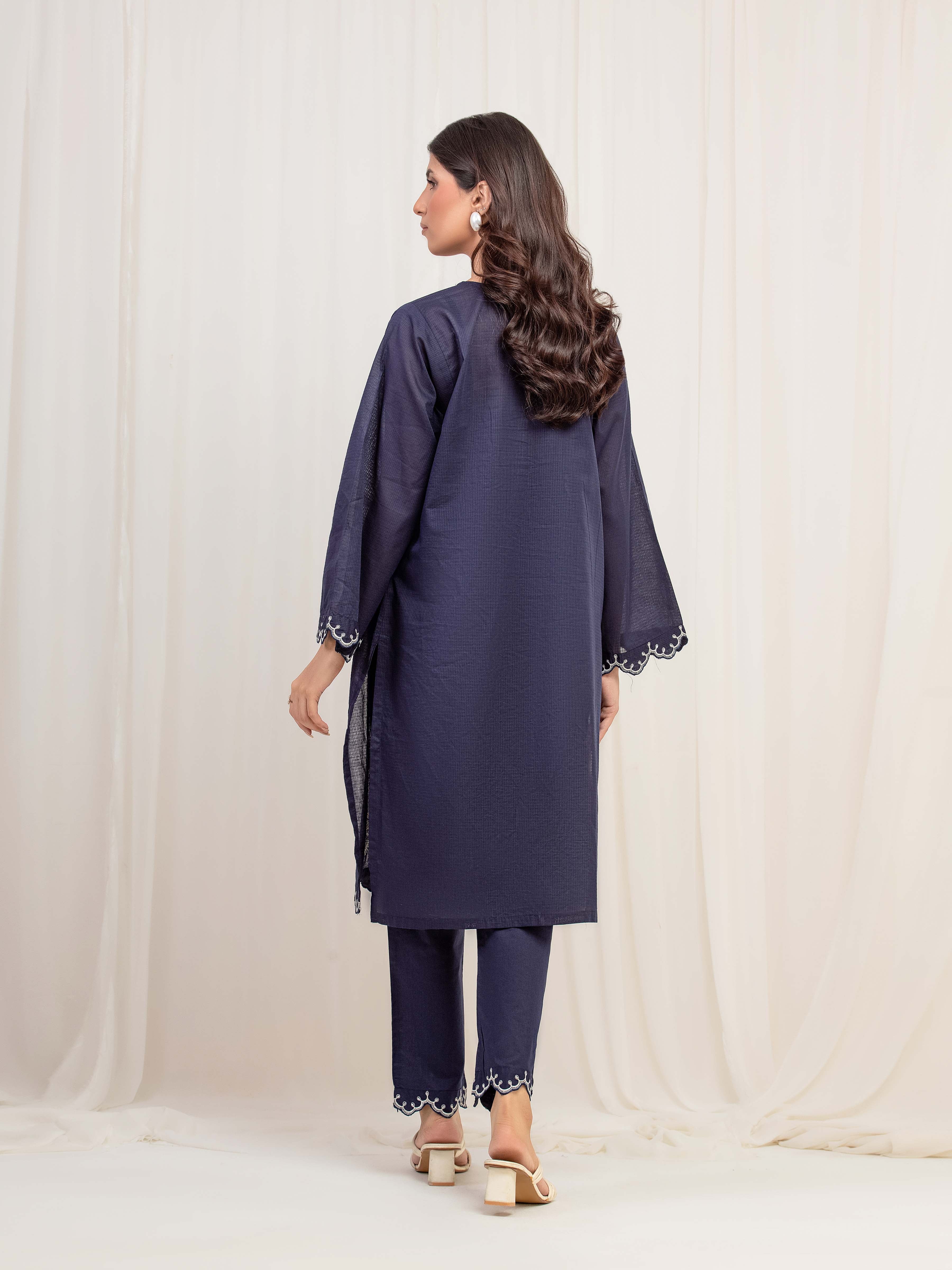 Embroidered Lawn Slub Shirt Trouser - EWTKE5-82103ST - Image 6
