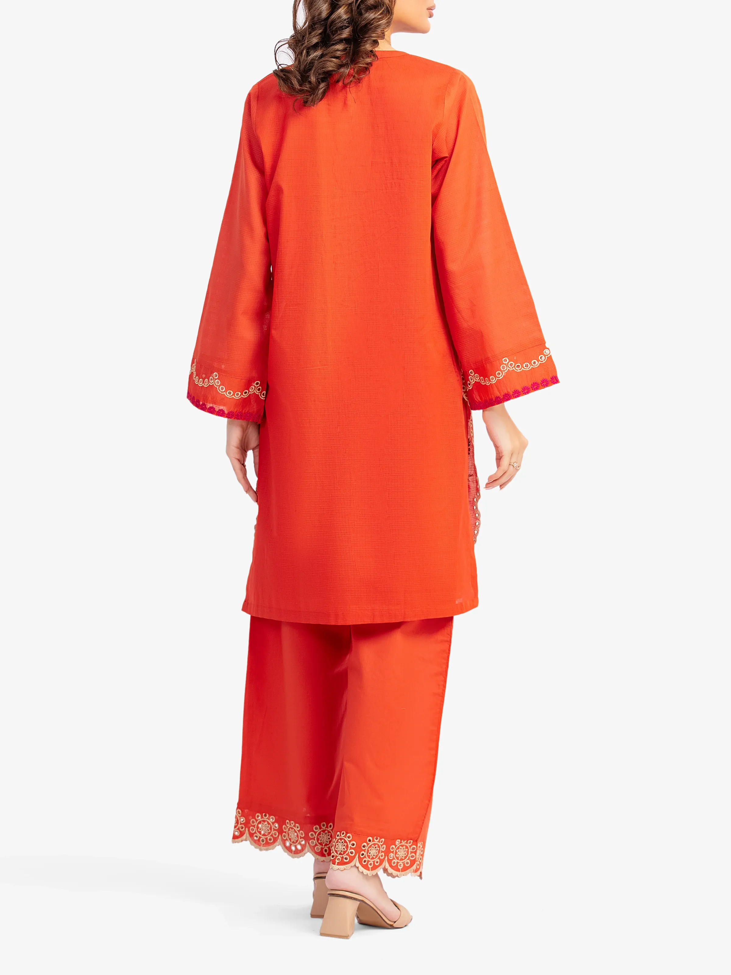 Embroidered Lawn Slub Shirt Trouser - EWTKE5-82104ST - Image 6