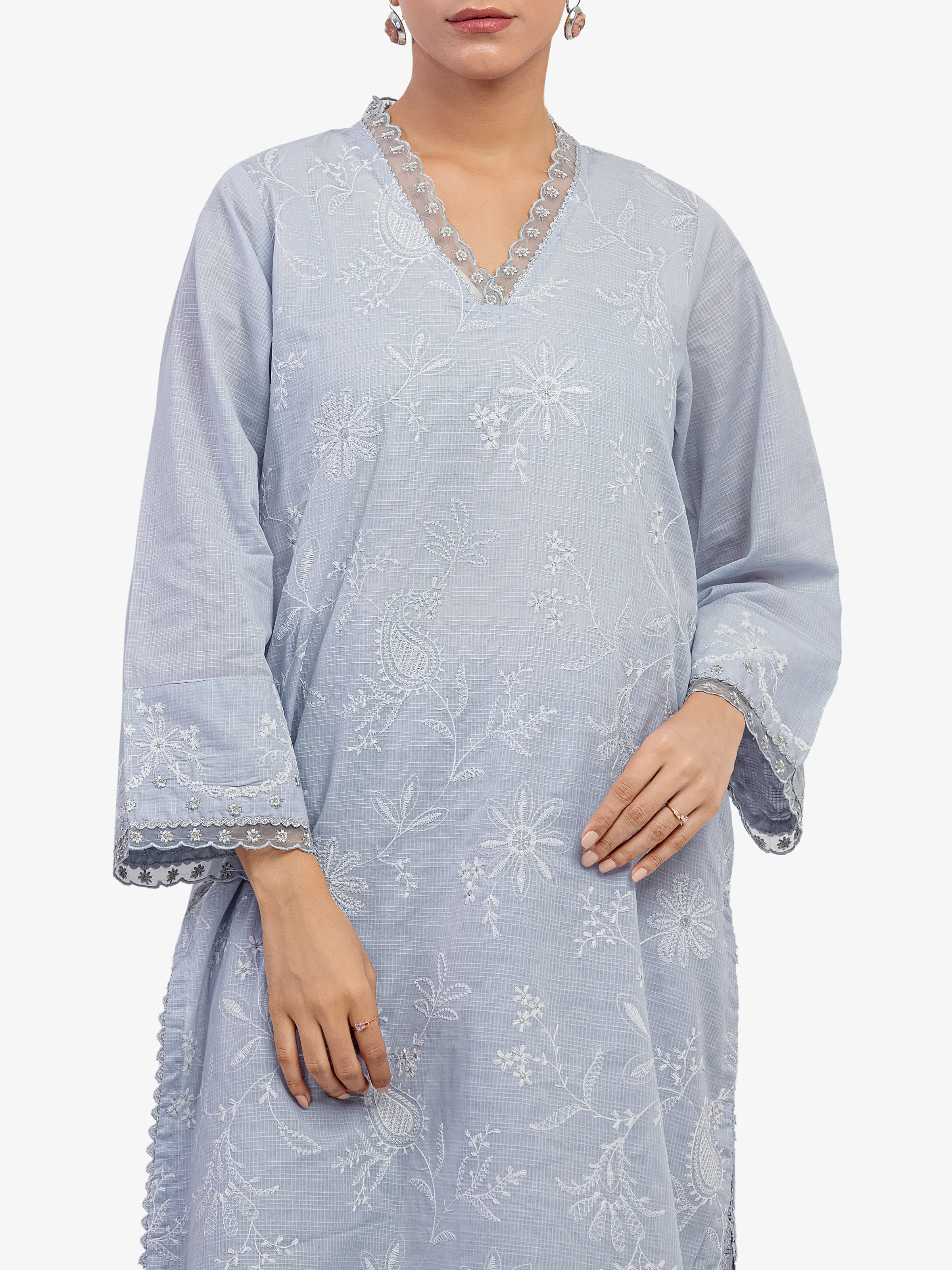 Embroidered Lawn Slub Co-Ord Set - EWTKE5-82105ST - Image 2