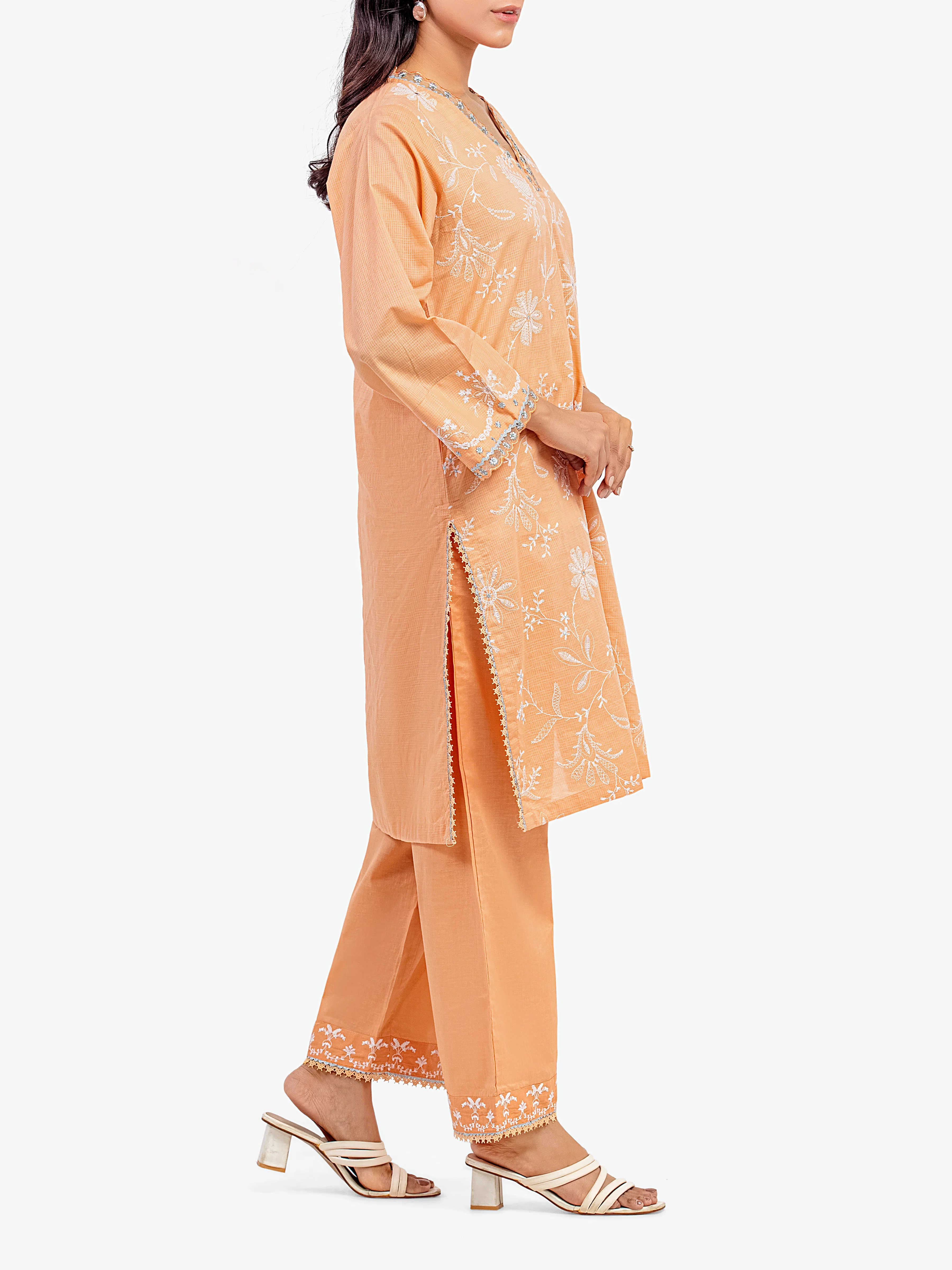 Embroidered Lawn Slub Co-Ord Set - EWTKE5-82106ST - Image 5