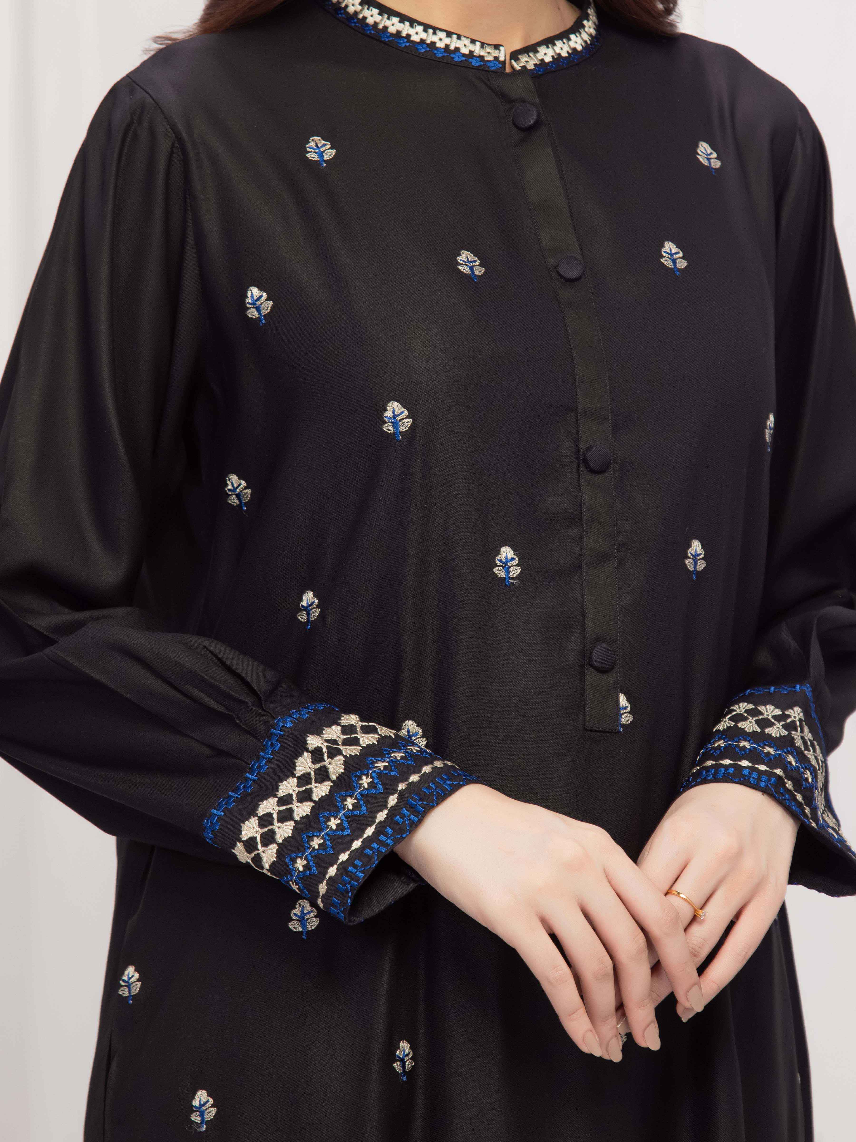 Embroidered Marina Twill Viscose Co-Ord Set - EWTKE24-81540ST - Image 3