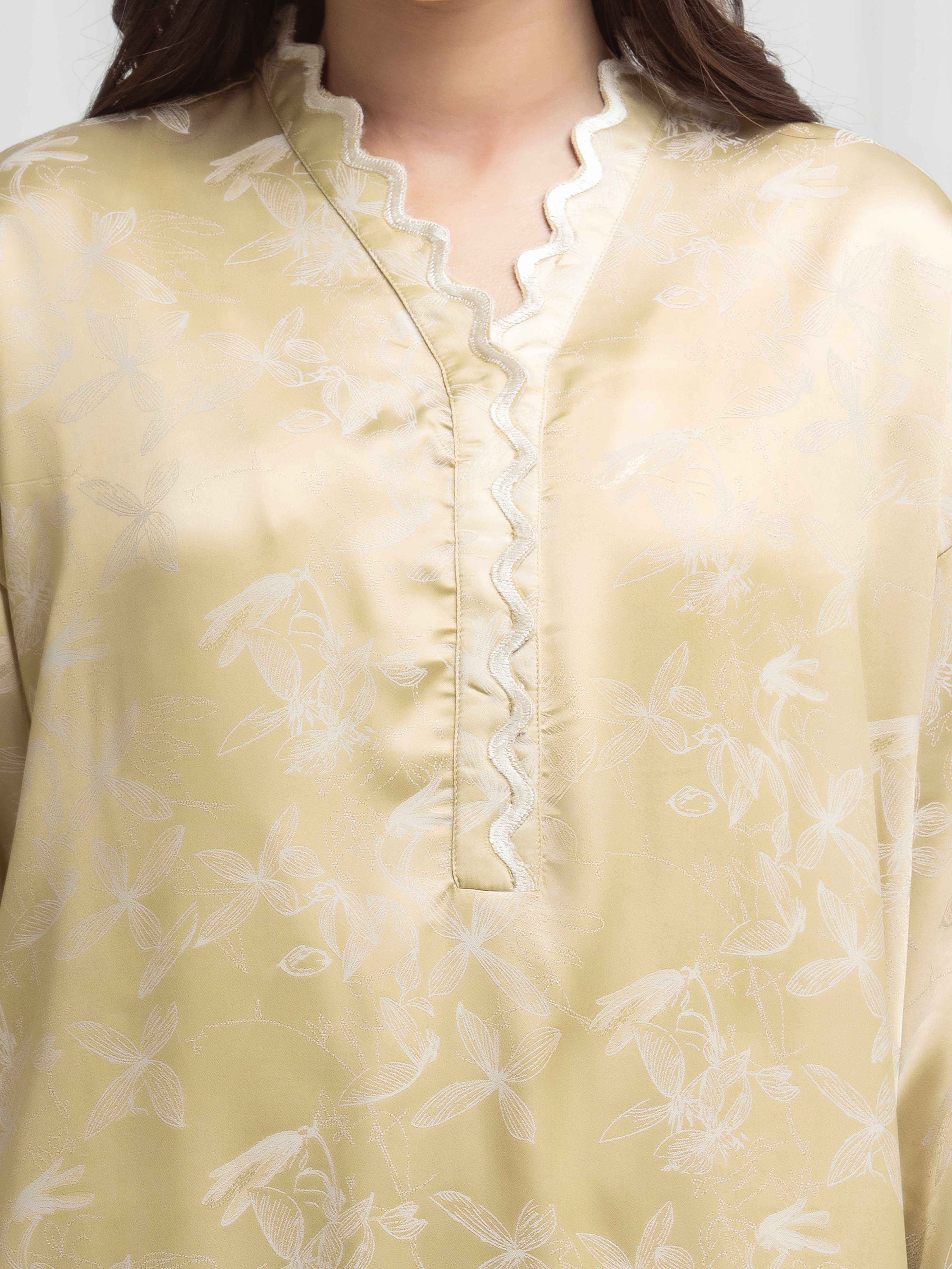 Embroidered Satin Co-Ord Set - EWTKED6-86155ST - Image 4