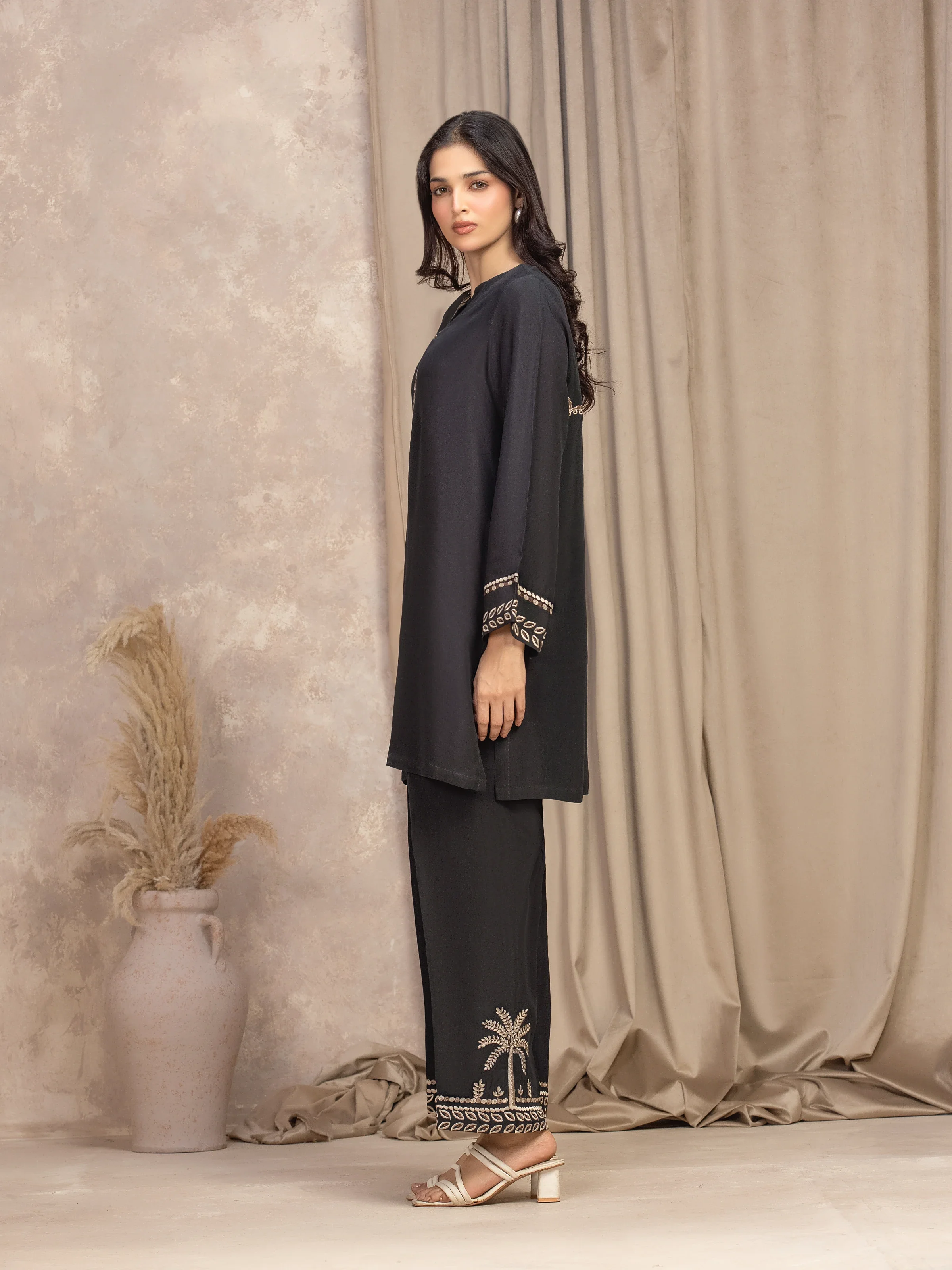 Embroidered Viscose Co-Ord Set - EWTKED5-84067ST - Image 4