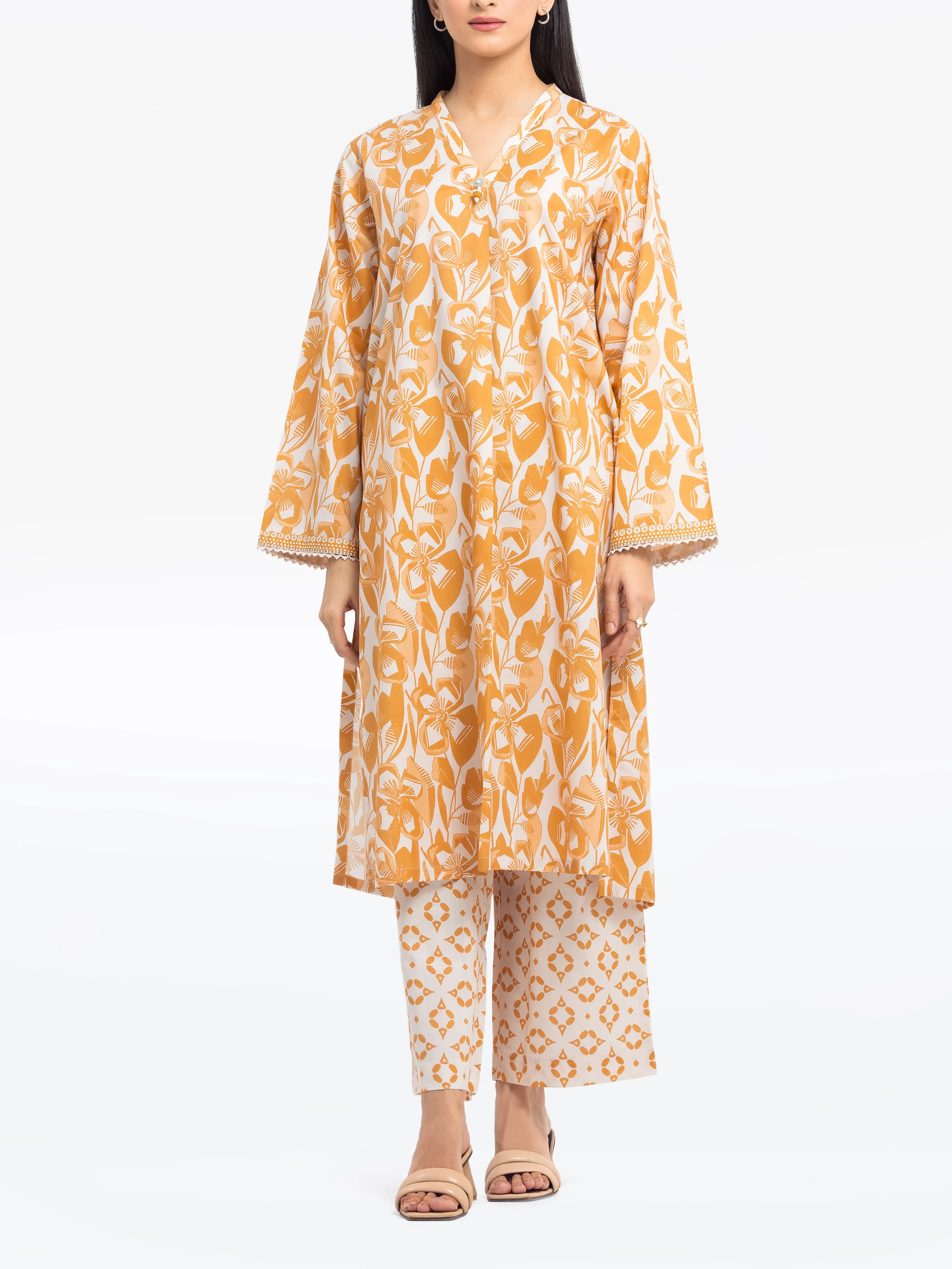 Printed Cambric Shirt Trouser - EWTKP5-81642ST