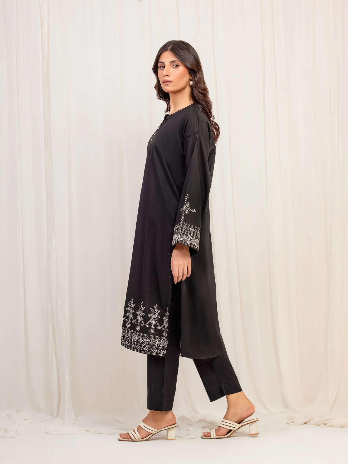 Printed Cotton Jacquard Shirt Trouser - EWTKP5-80132ST - Image 5
