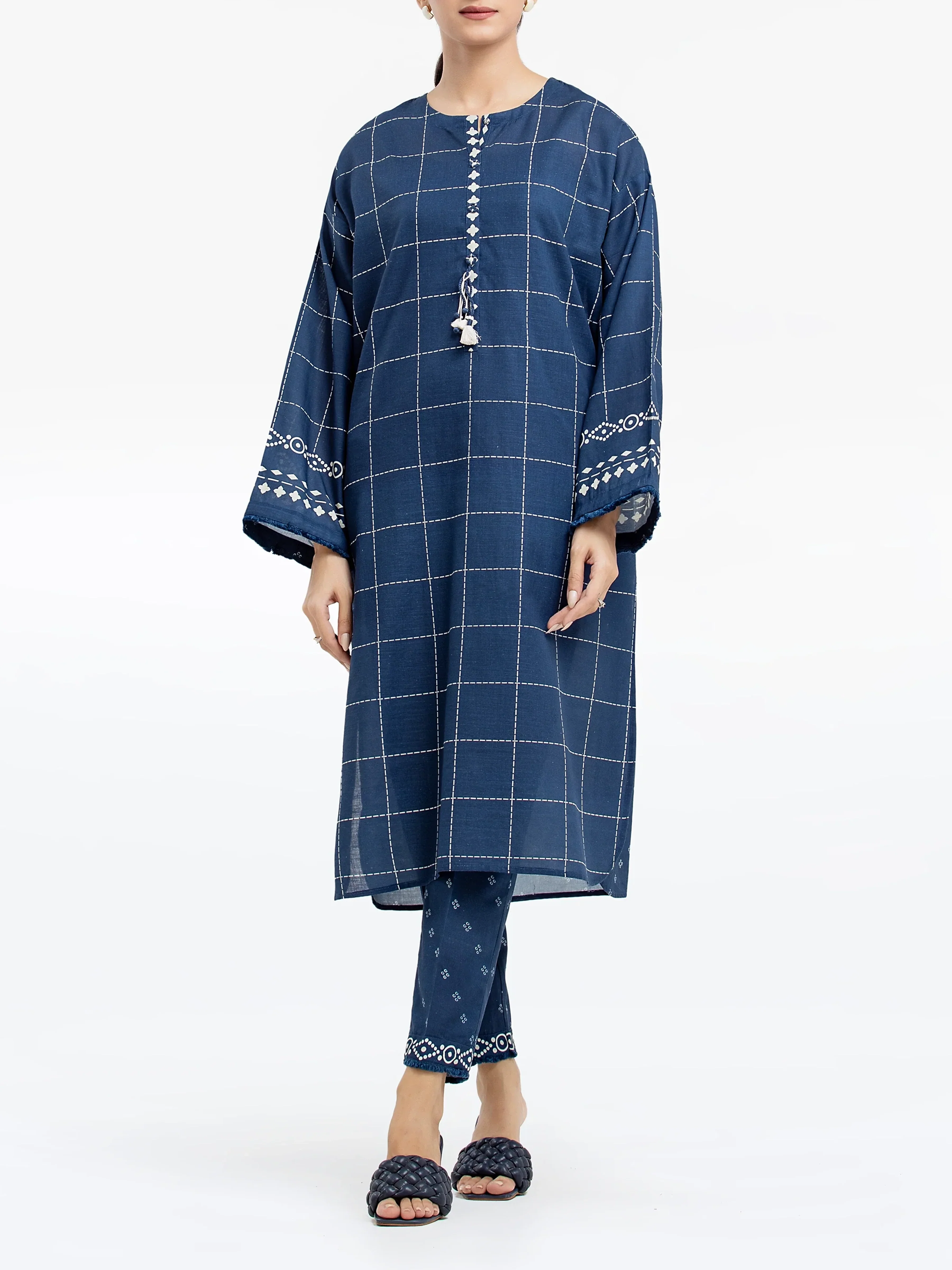 Printed Khaddar Shirt Trouser - EWTKP24-81395ST