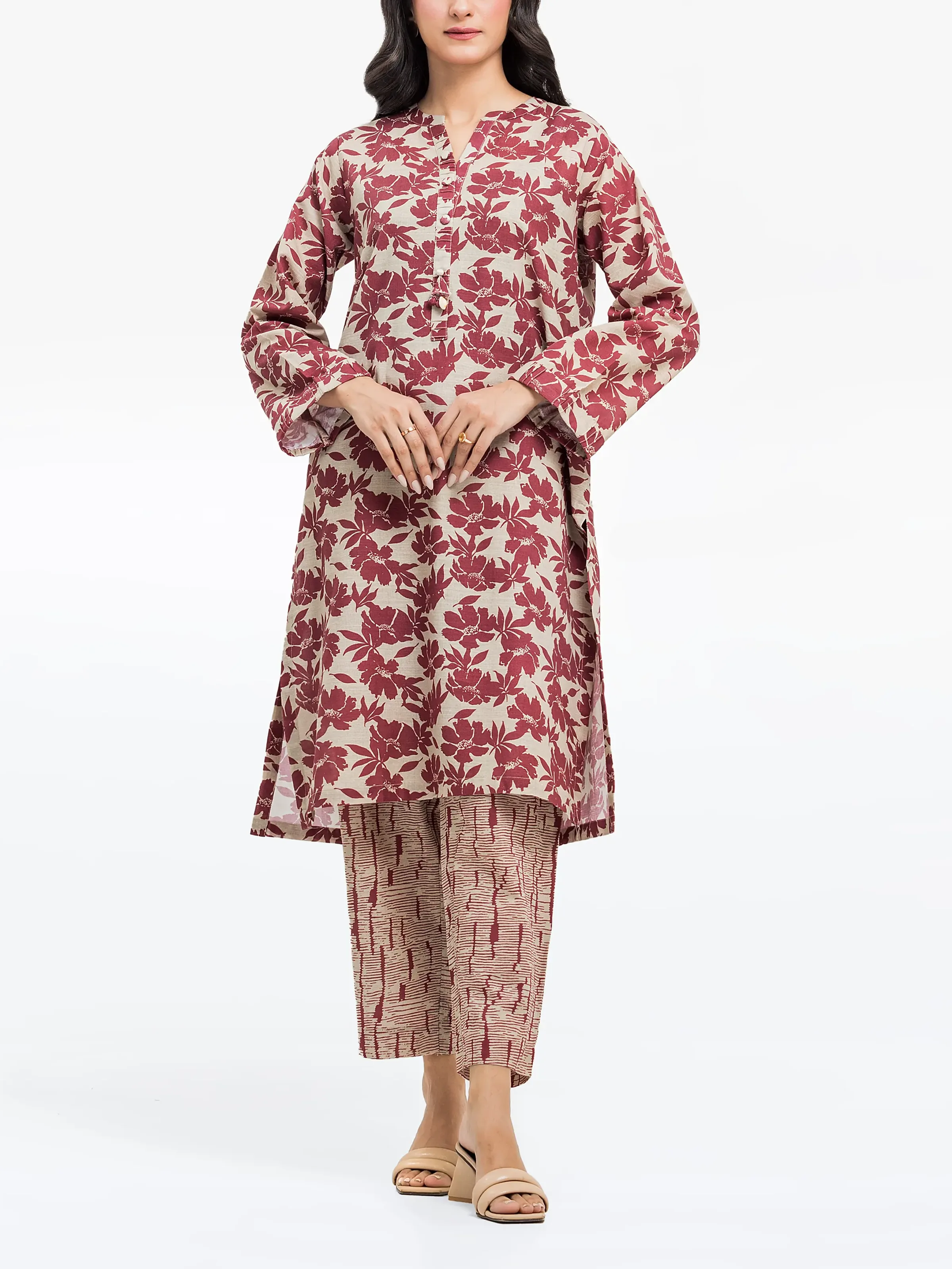 Printed Khaddar Shirt Trouser - EWTKP24-81421ST