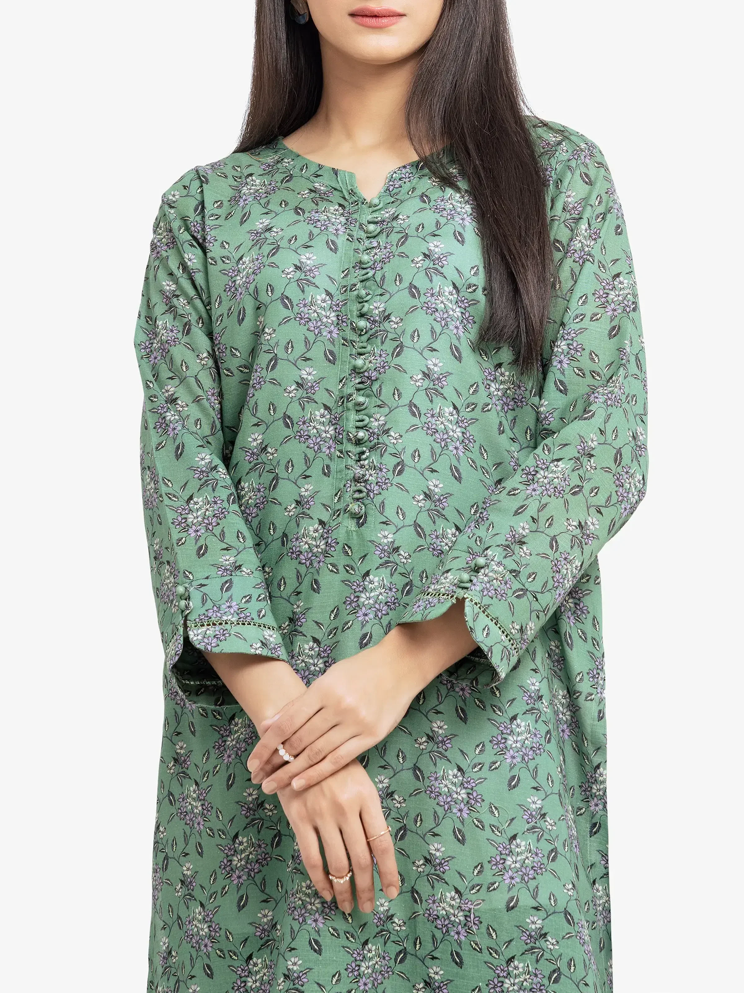 Printed Khaddar Co-Ord Set - EWTKP24-81522ST - Image 2