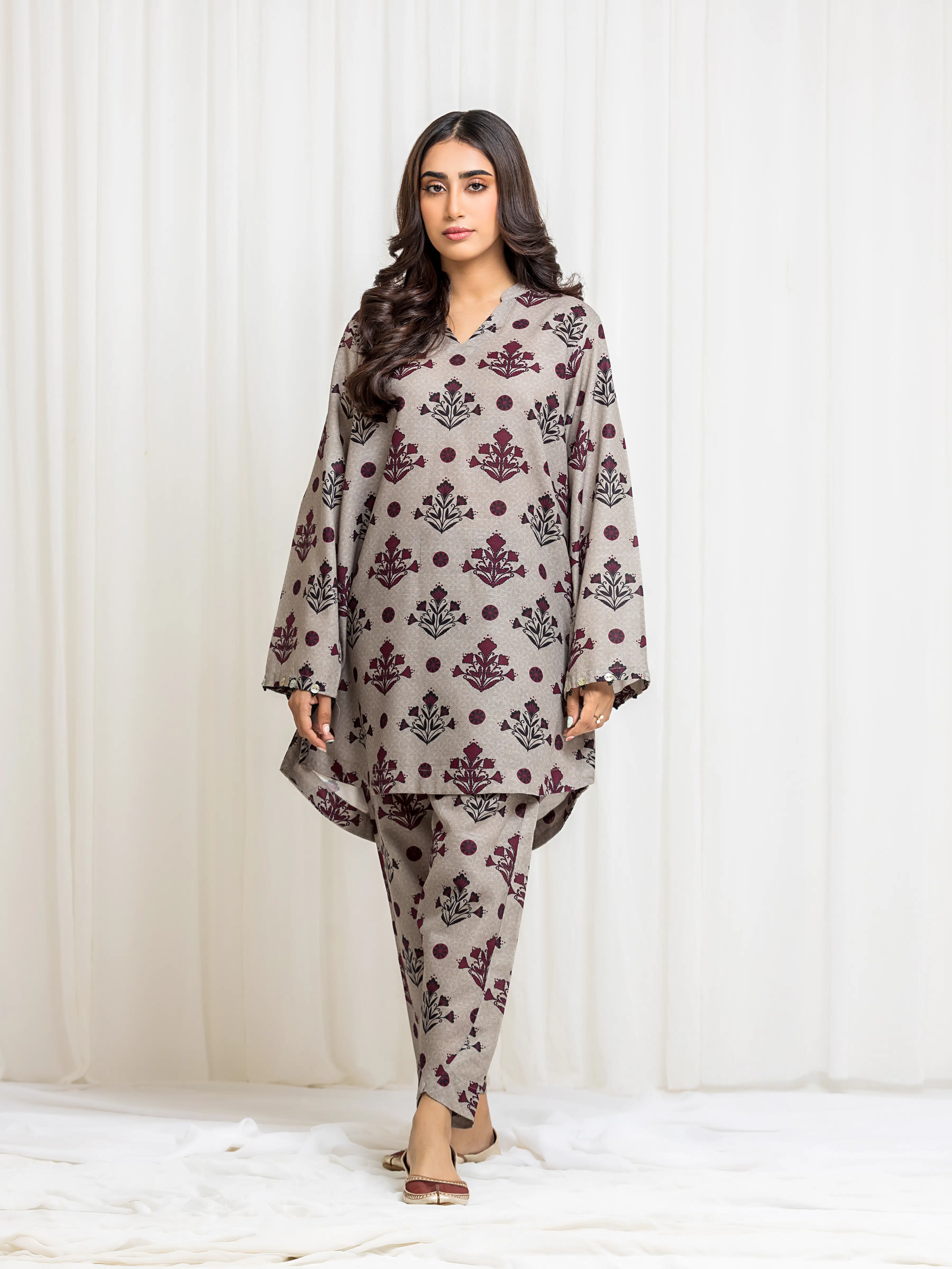 Printed Khaddar Co-Ord Set - EWTKP5-83011ST