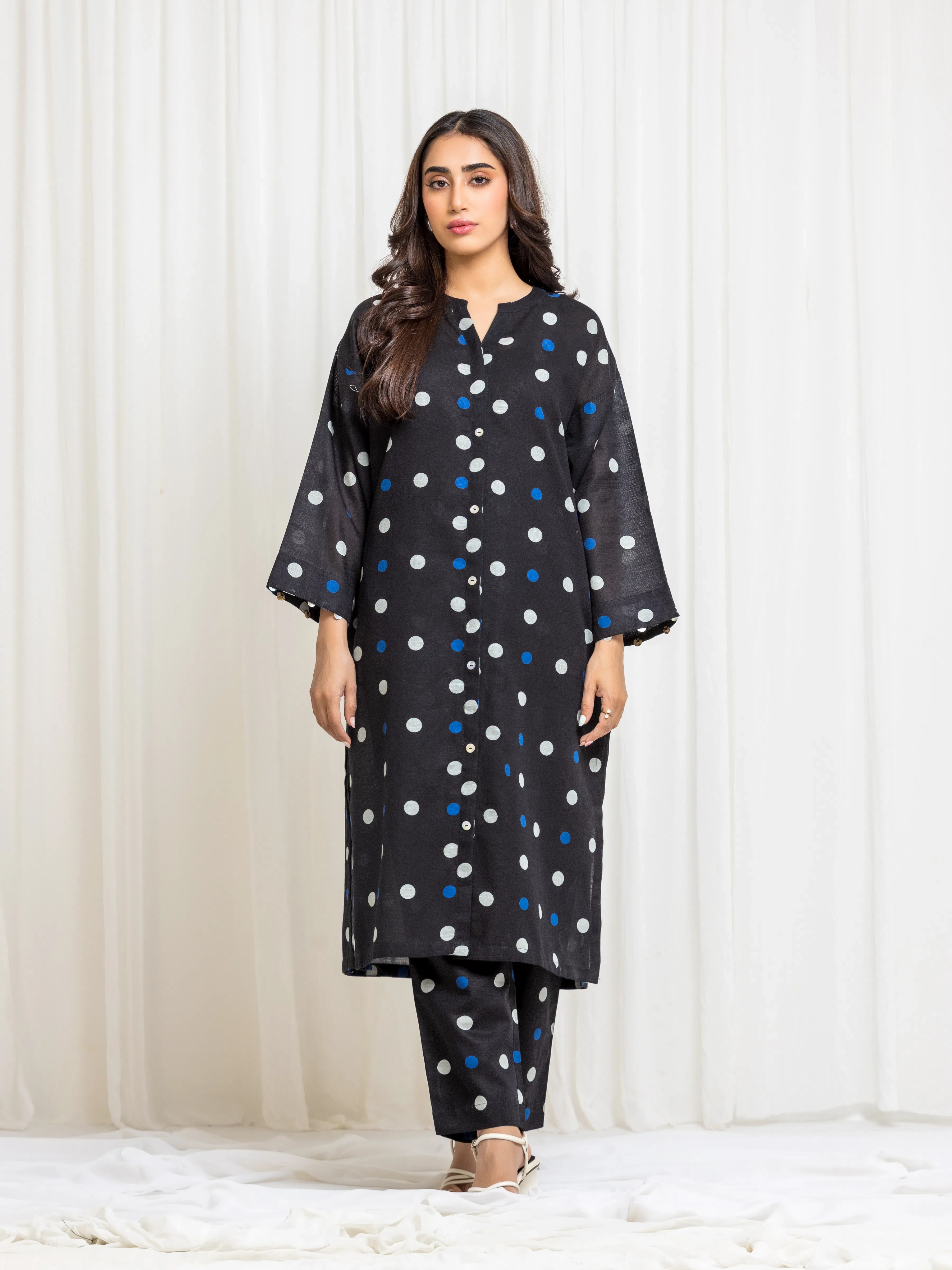 Printed Khaddar Co-Ord Set - EWTKP5-83013ST