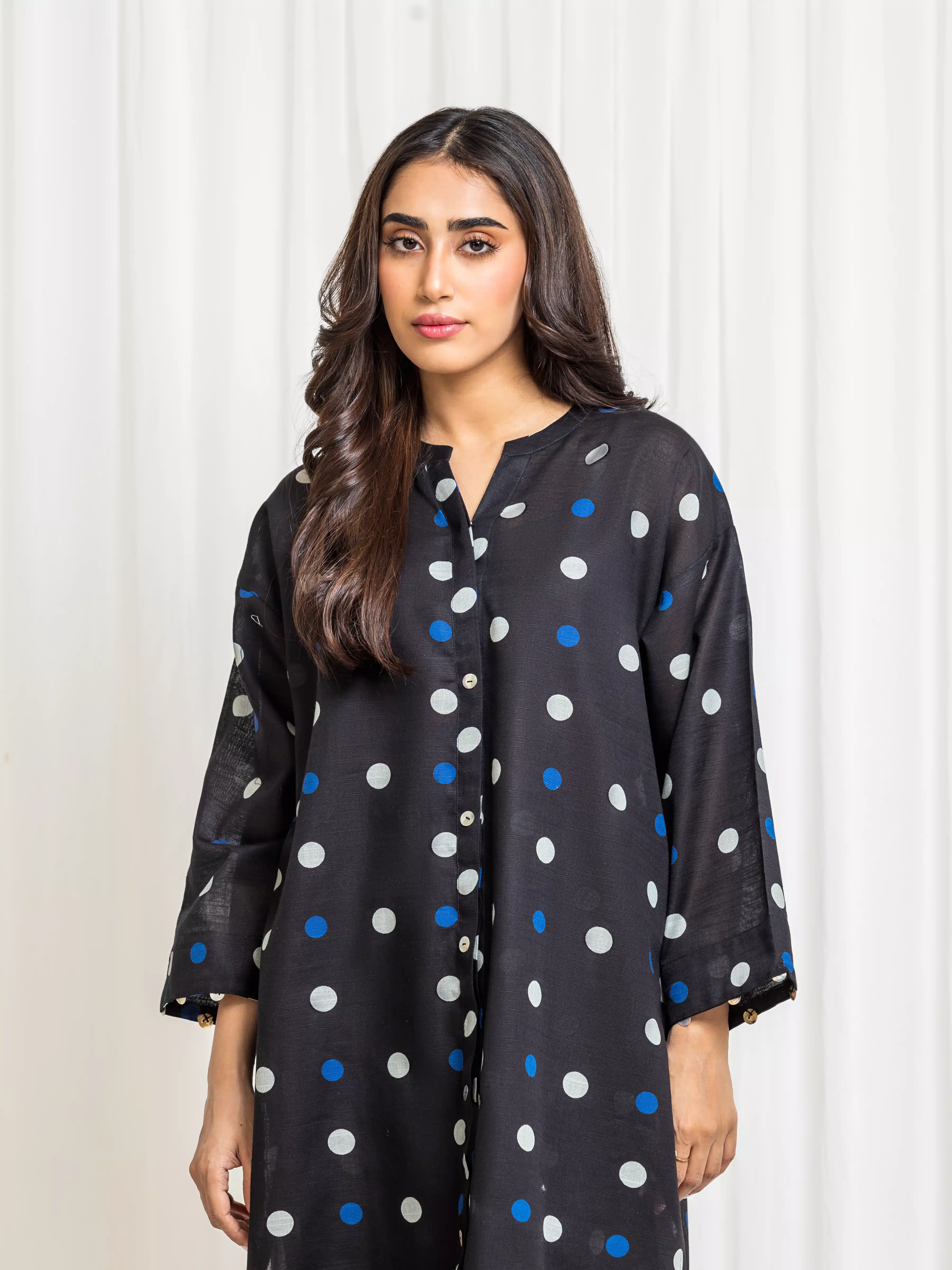 Printed Khaddar Co-Ord Set - EWTKP5-83013ST - Image 2