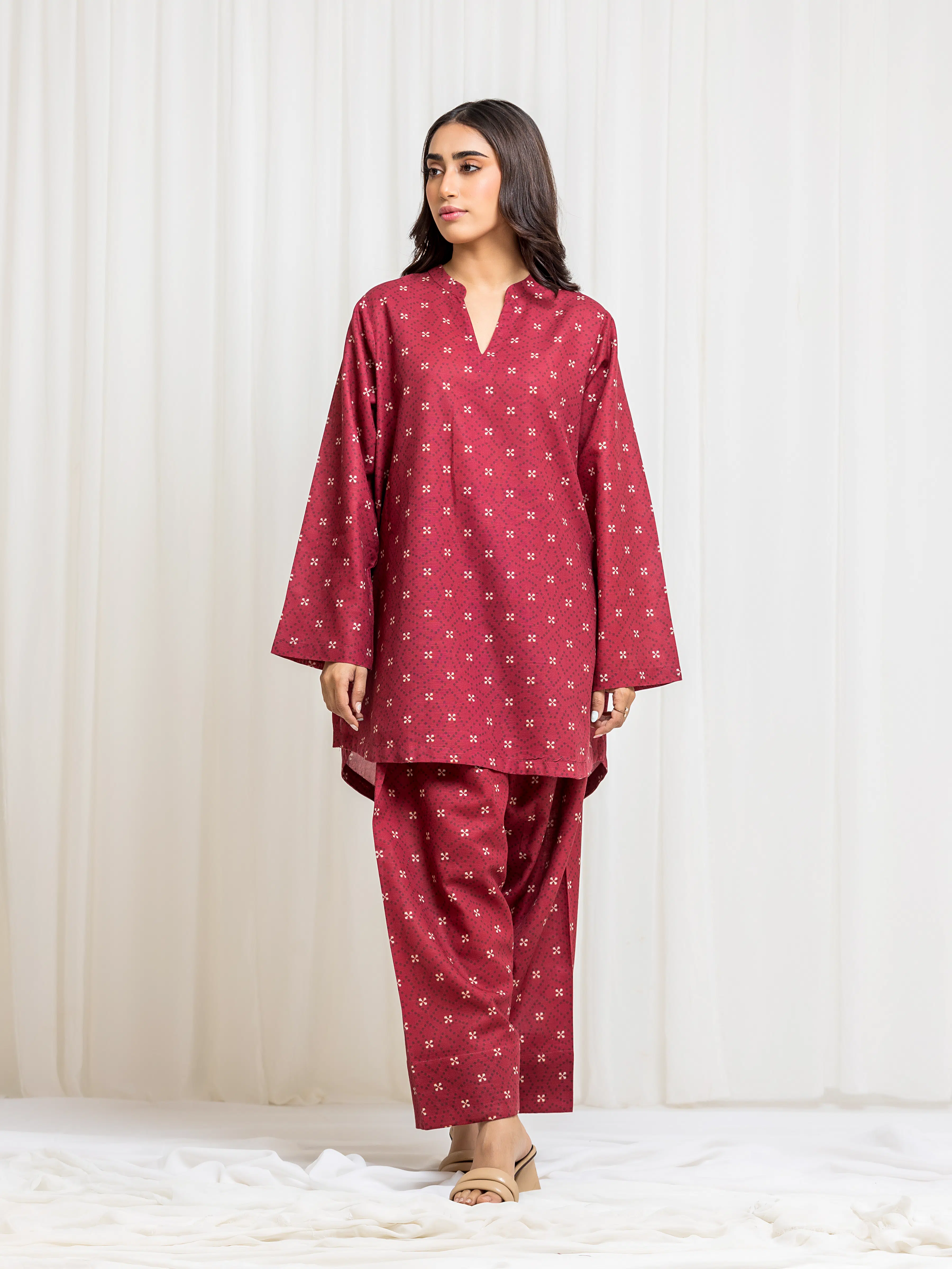 Printed Khaddar Co-Ord Set - EWTKP5-83014ST
