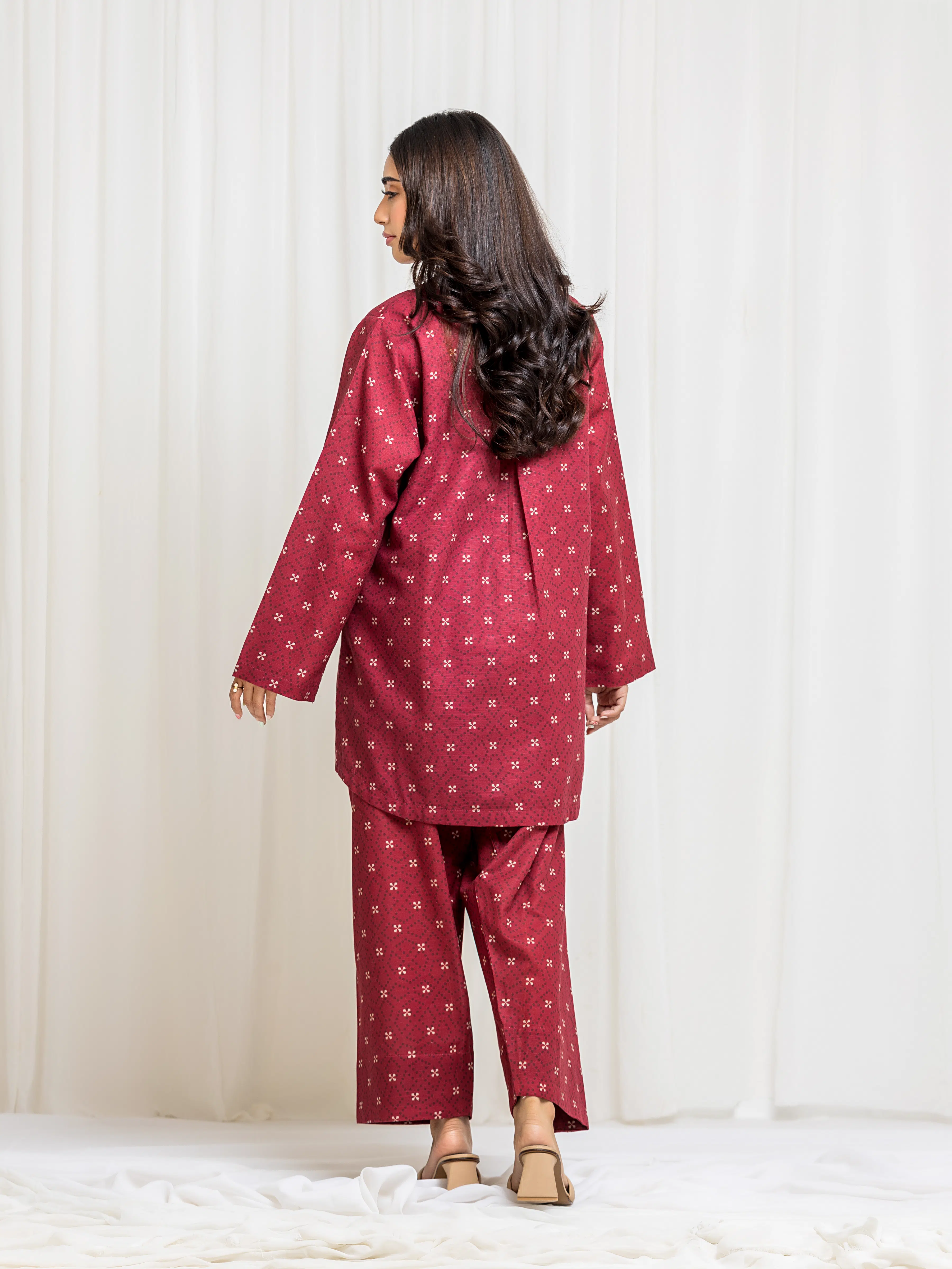 Printed Khaddar Co-Ord Set - EWTKP5-83014ST - Image 6
