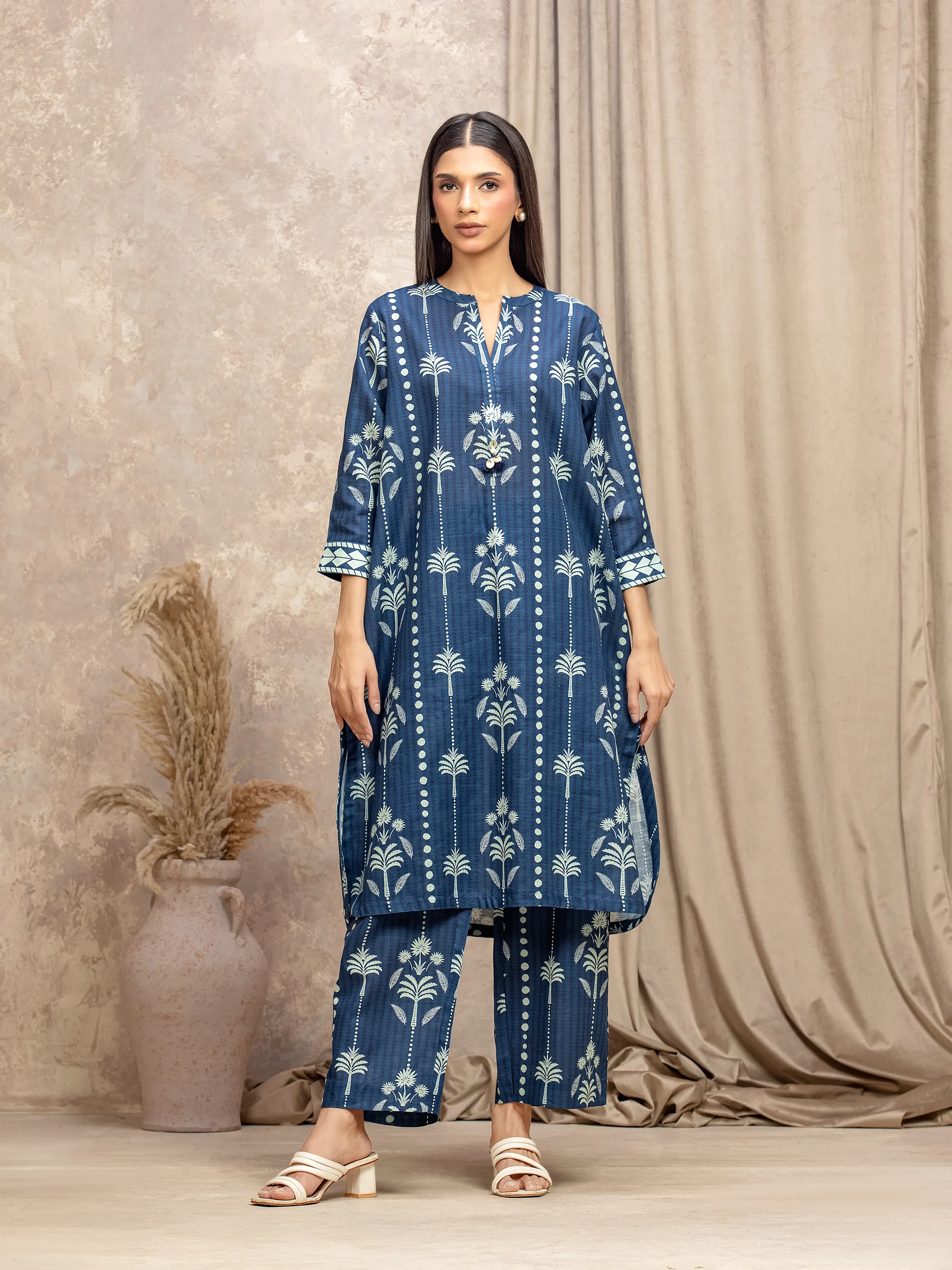 Printed Khaddar Co-Ord Set - EWTKP5-84027ST