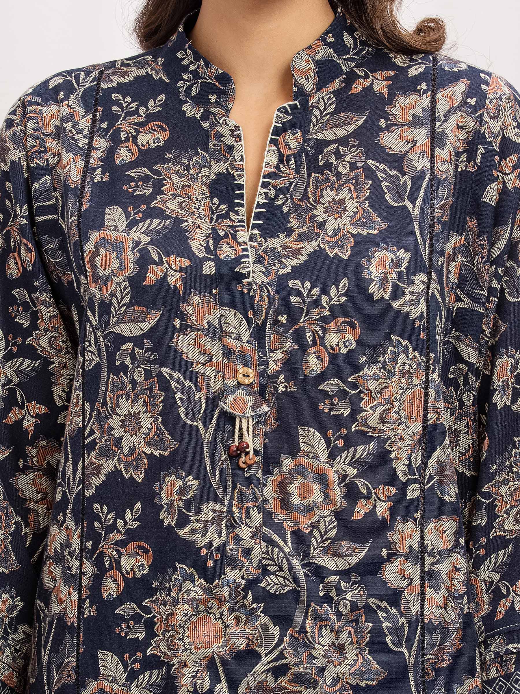 Printed Khaddar Co-Ord Set - EWTKP5-84037ST - Image 4