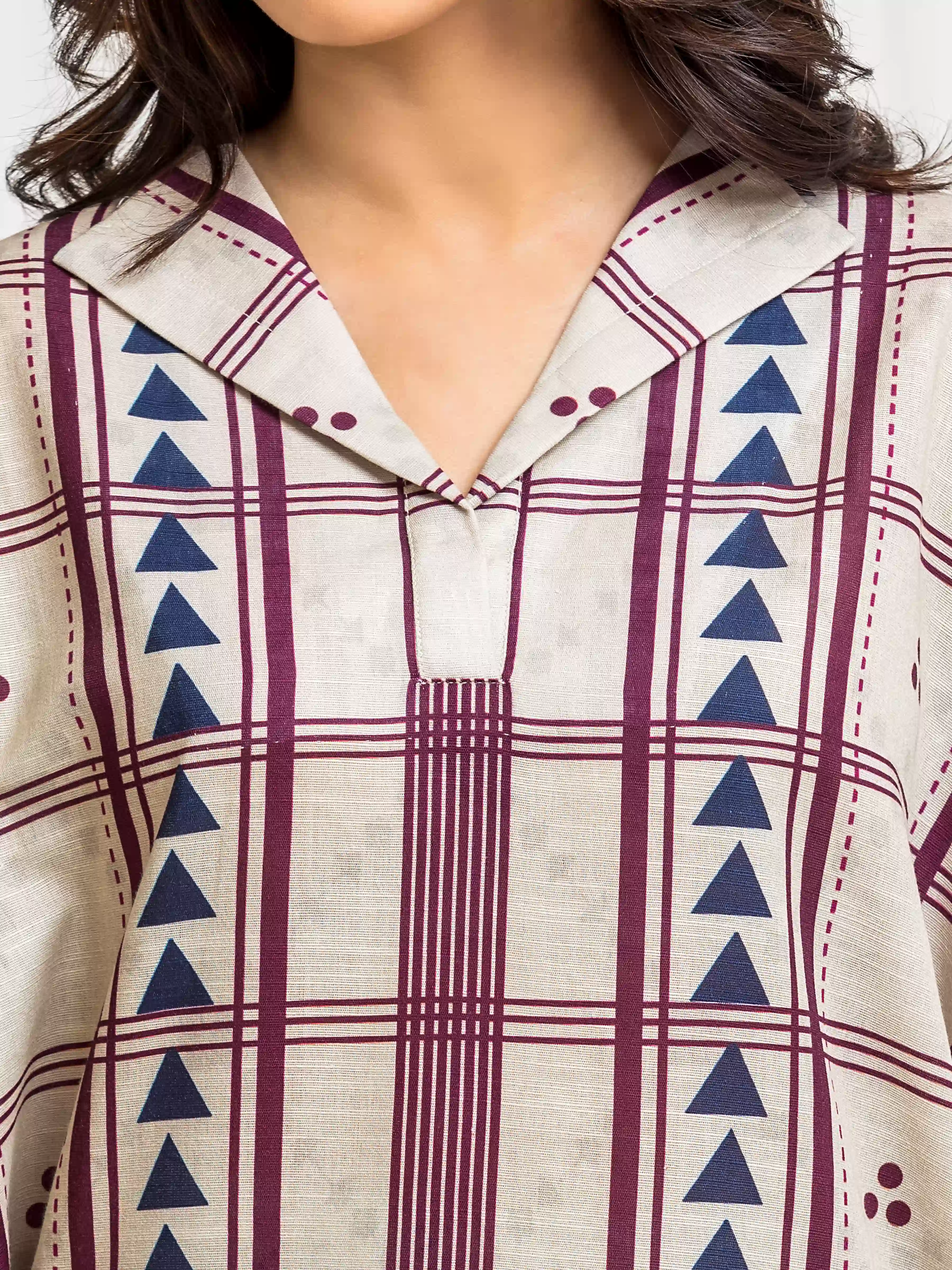 Printed Khaddar Co-Ord Set - EWTKP5-84090ST - Image 3