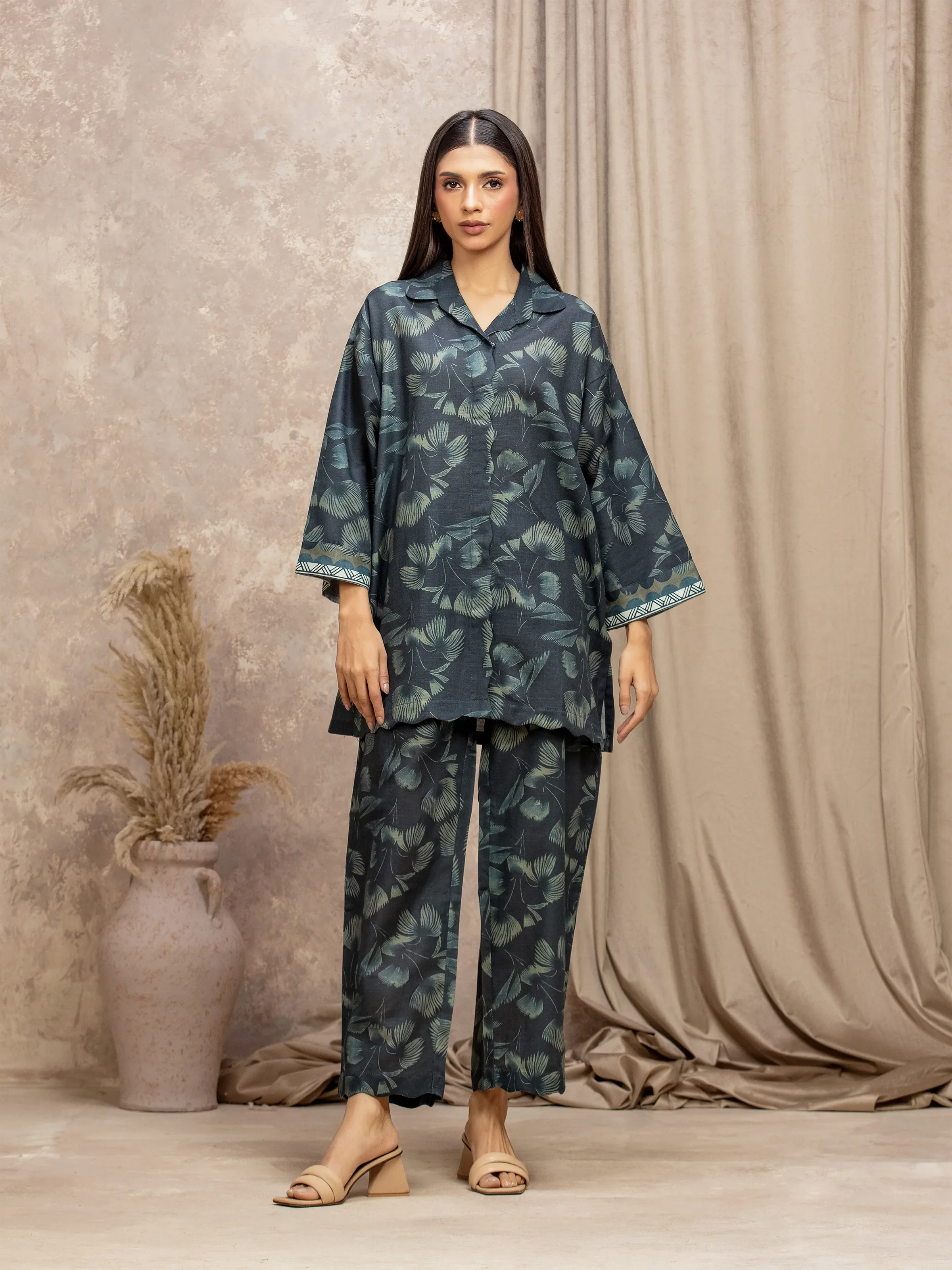 Printed Khaddar Co-Ord Set - EWTKP5-84097ST