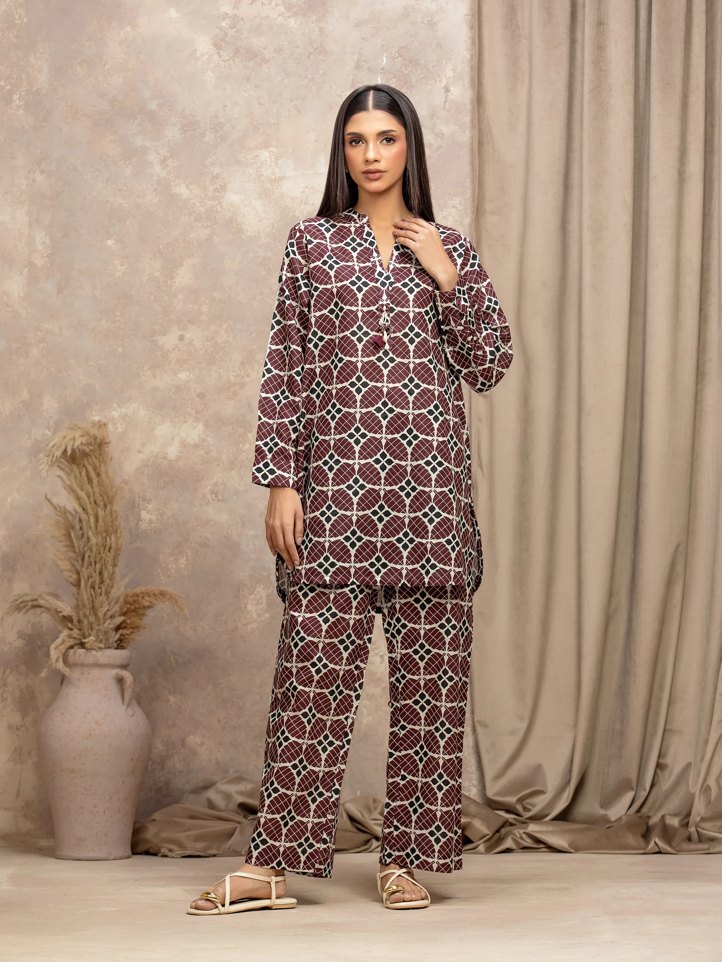 Printed Khaddar Co-Ord Set - EWTKP5-84101ST