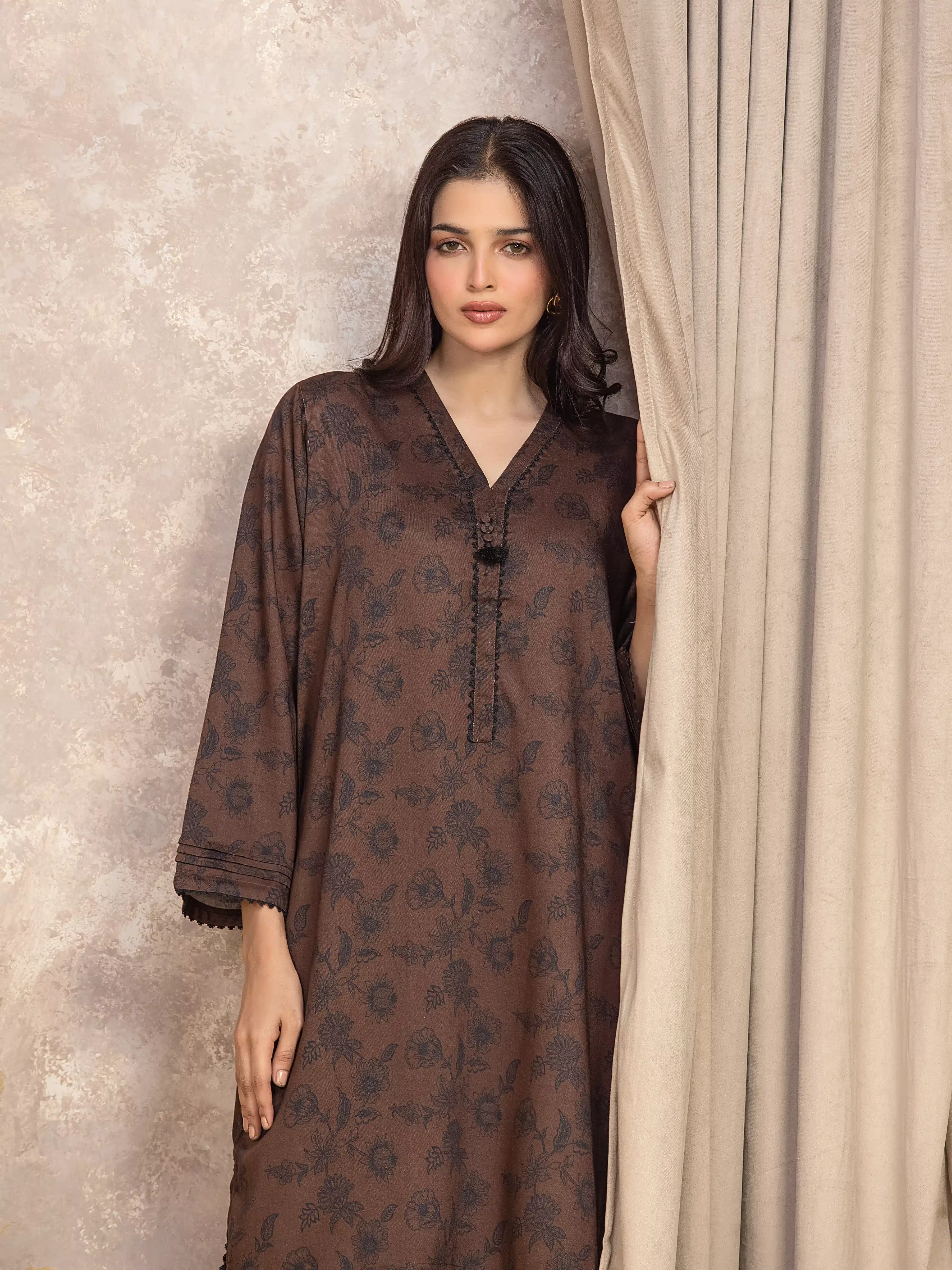 Printed Marina Twill Viscose Co-Ord Set - EWTKP5-81379ST - Image 3