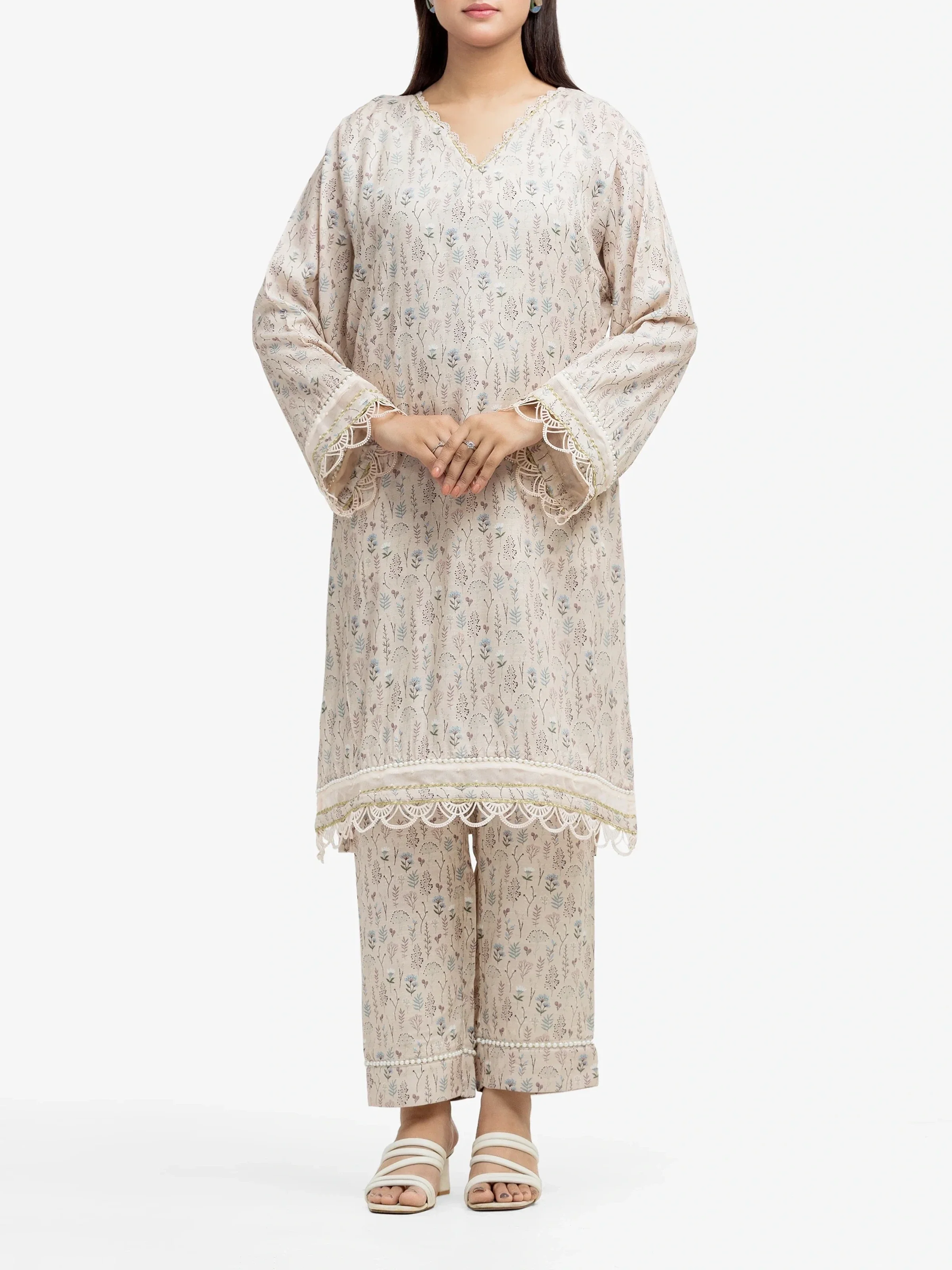 Printed Raw Silk Co-Ord Set - EWTKP24-80128ST