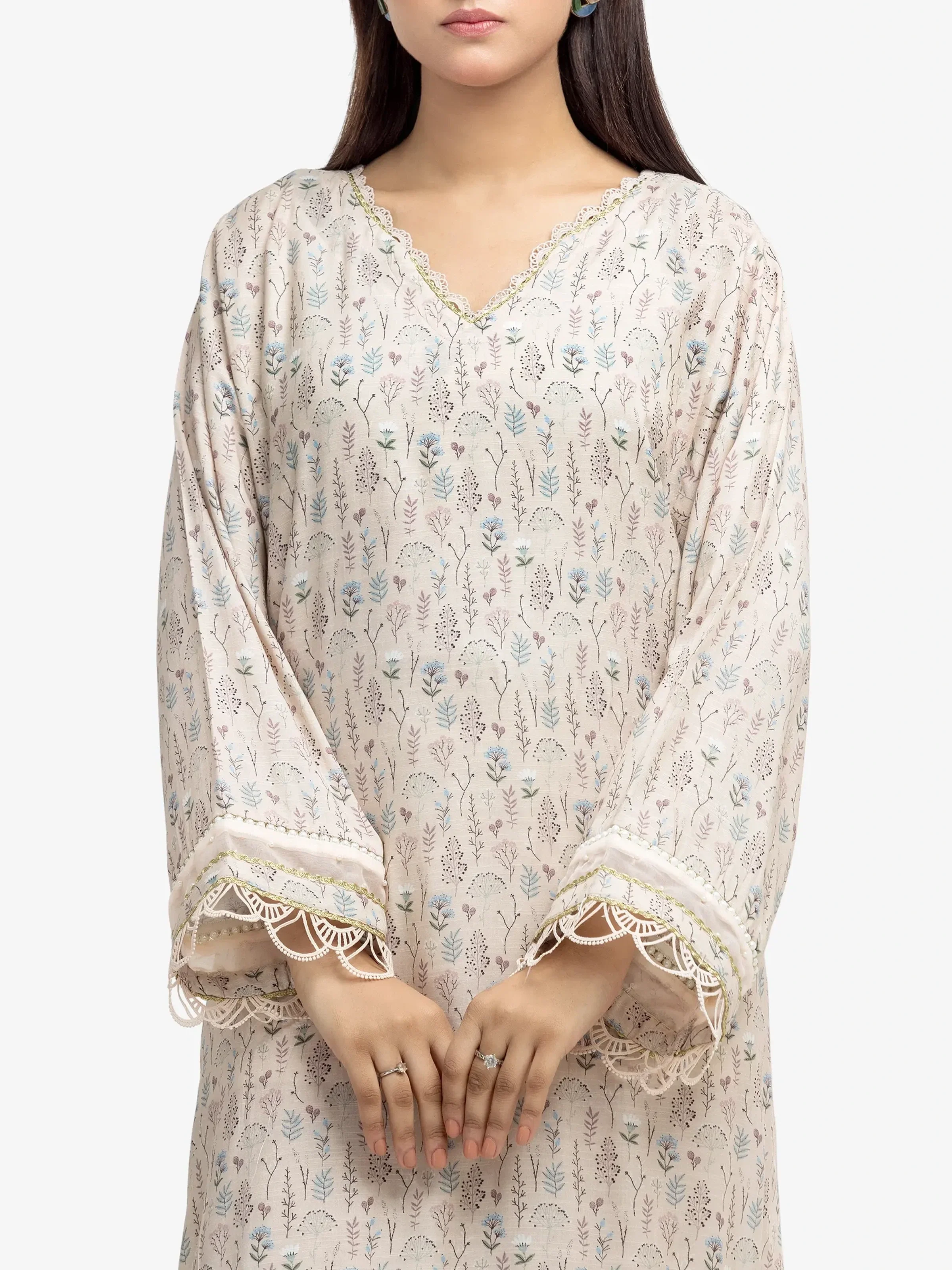 Printed Raw Silk Co-Ord Set - EWTKP24-80128ST - Image 2