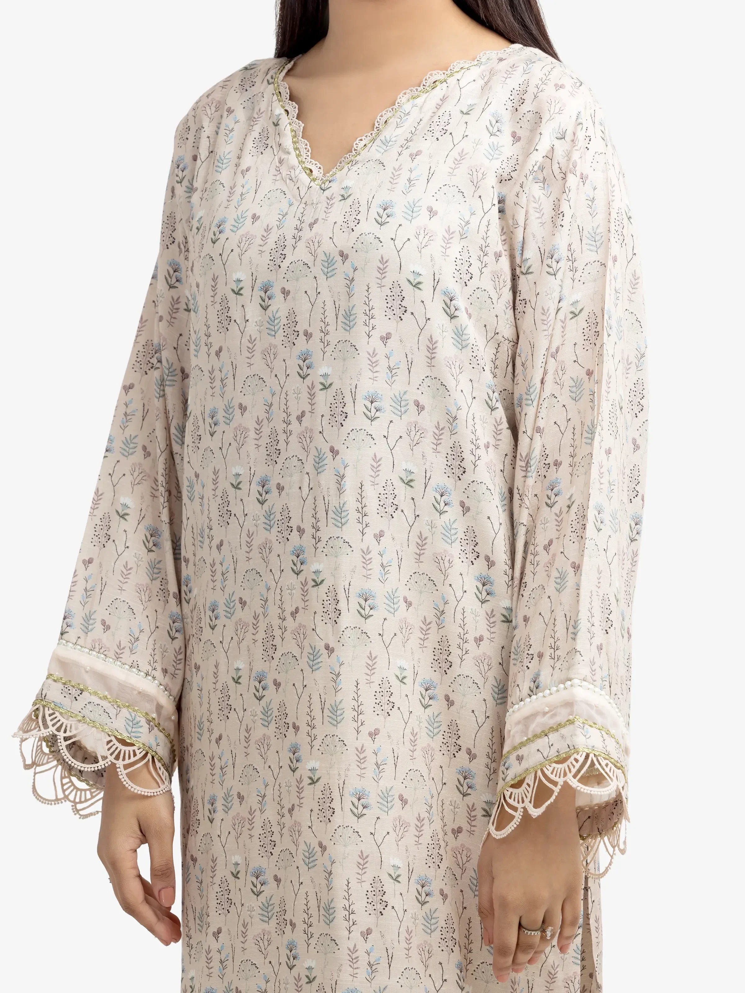 Printed Raw Silk Co-Ord Set - EWTKP24-80128ST - Image 3