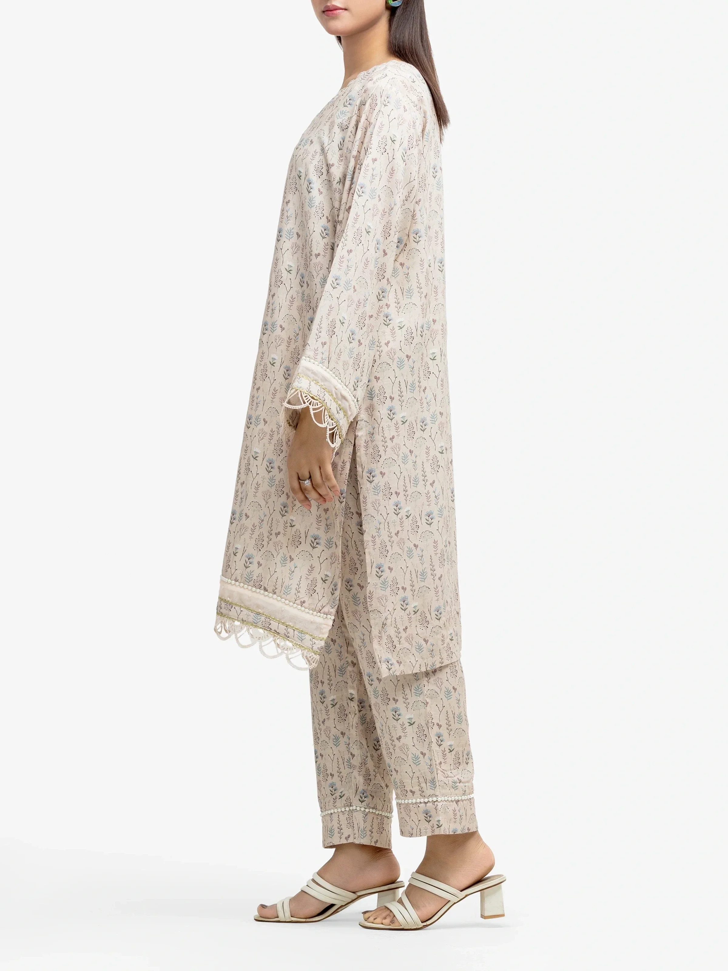 Printed Raw Silk Co-Ord Set - EWTKP24-80128ST - Image 4
