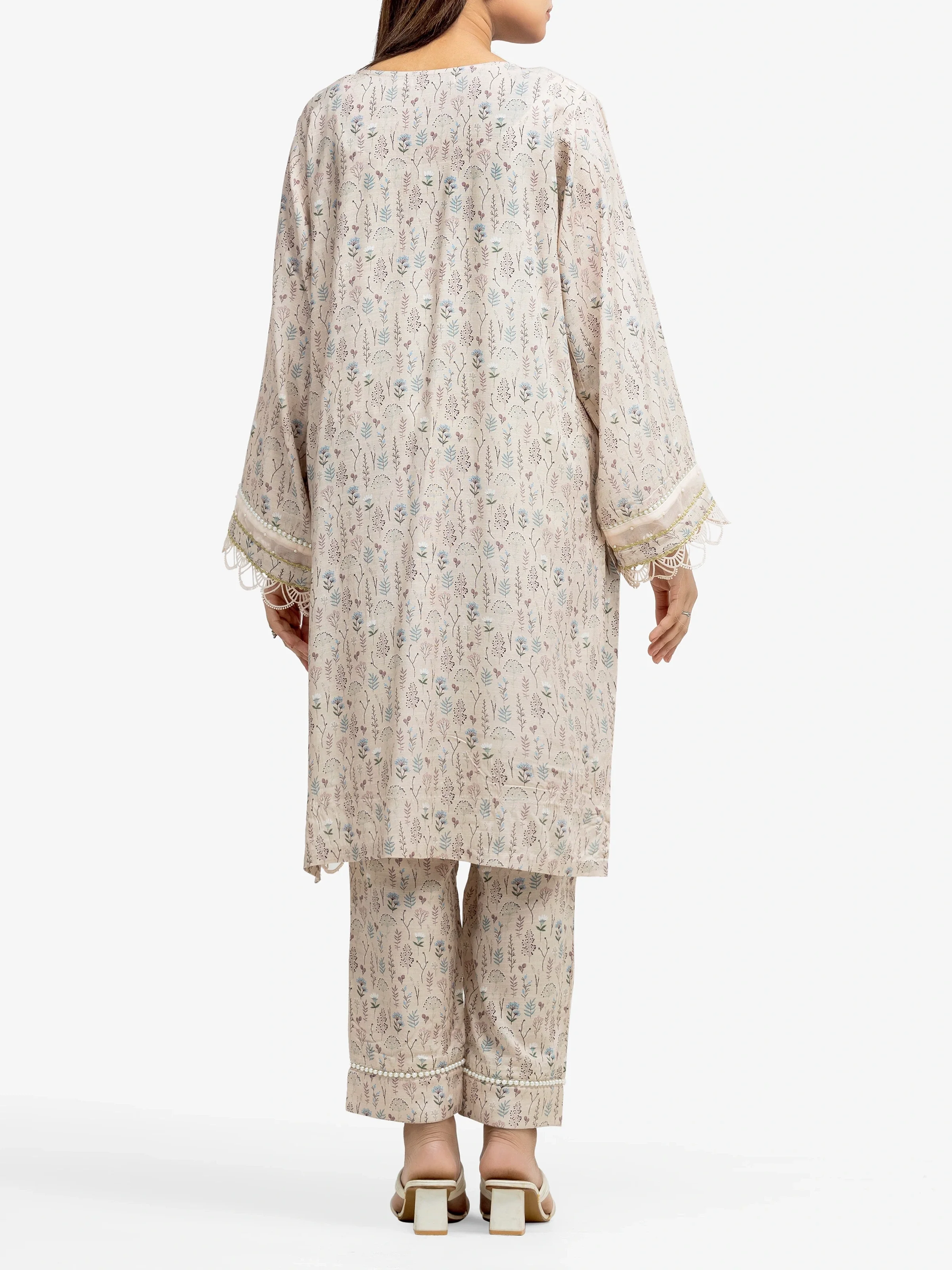 Printed Raw Silk Co-Ord Set - EWTKP24-80128ST - Image 5
