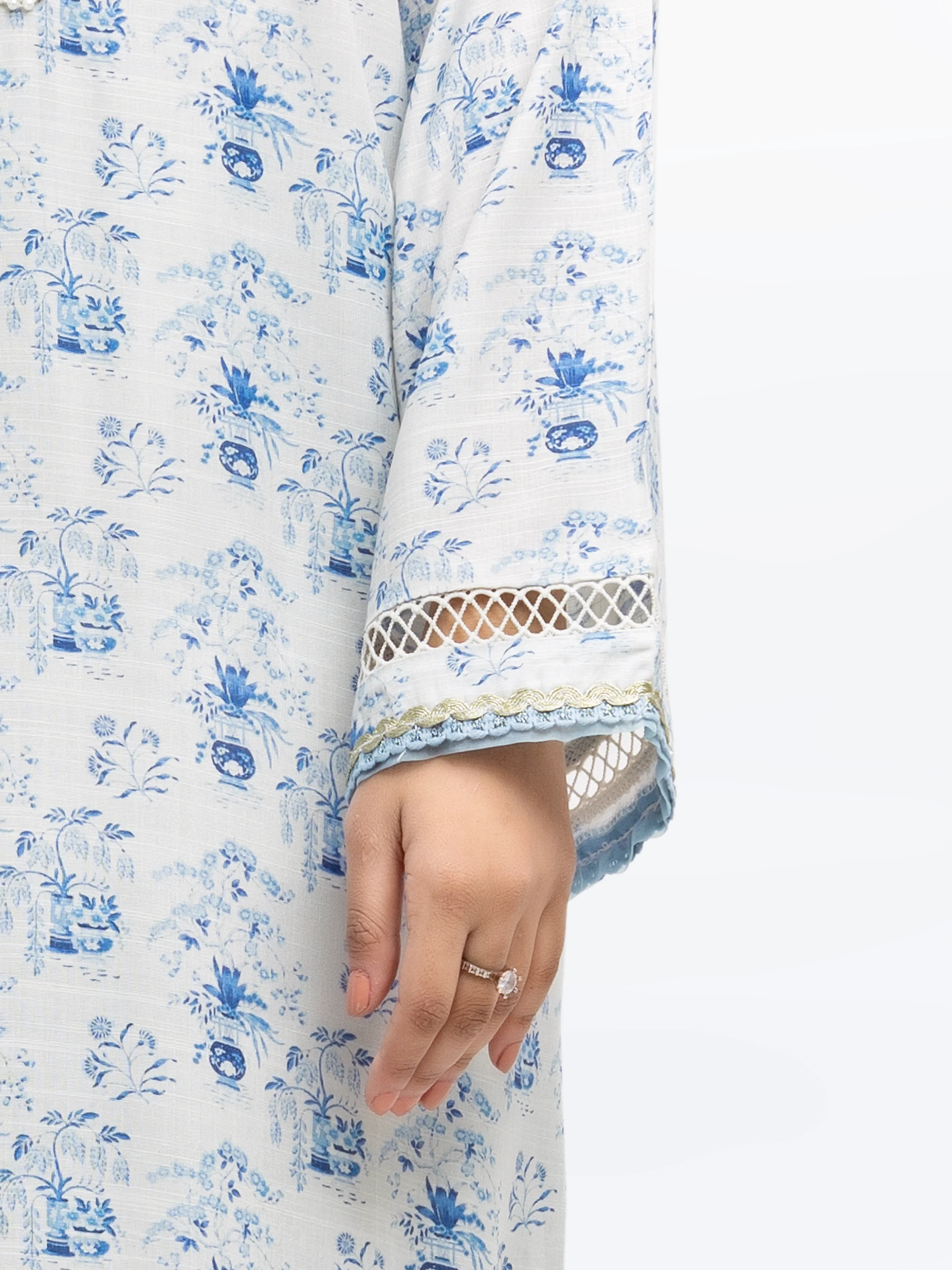 Printed Raw Silk Co-Ord Set - EWTKP24-80130ST - Image 4