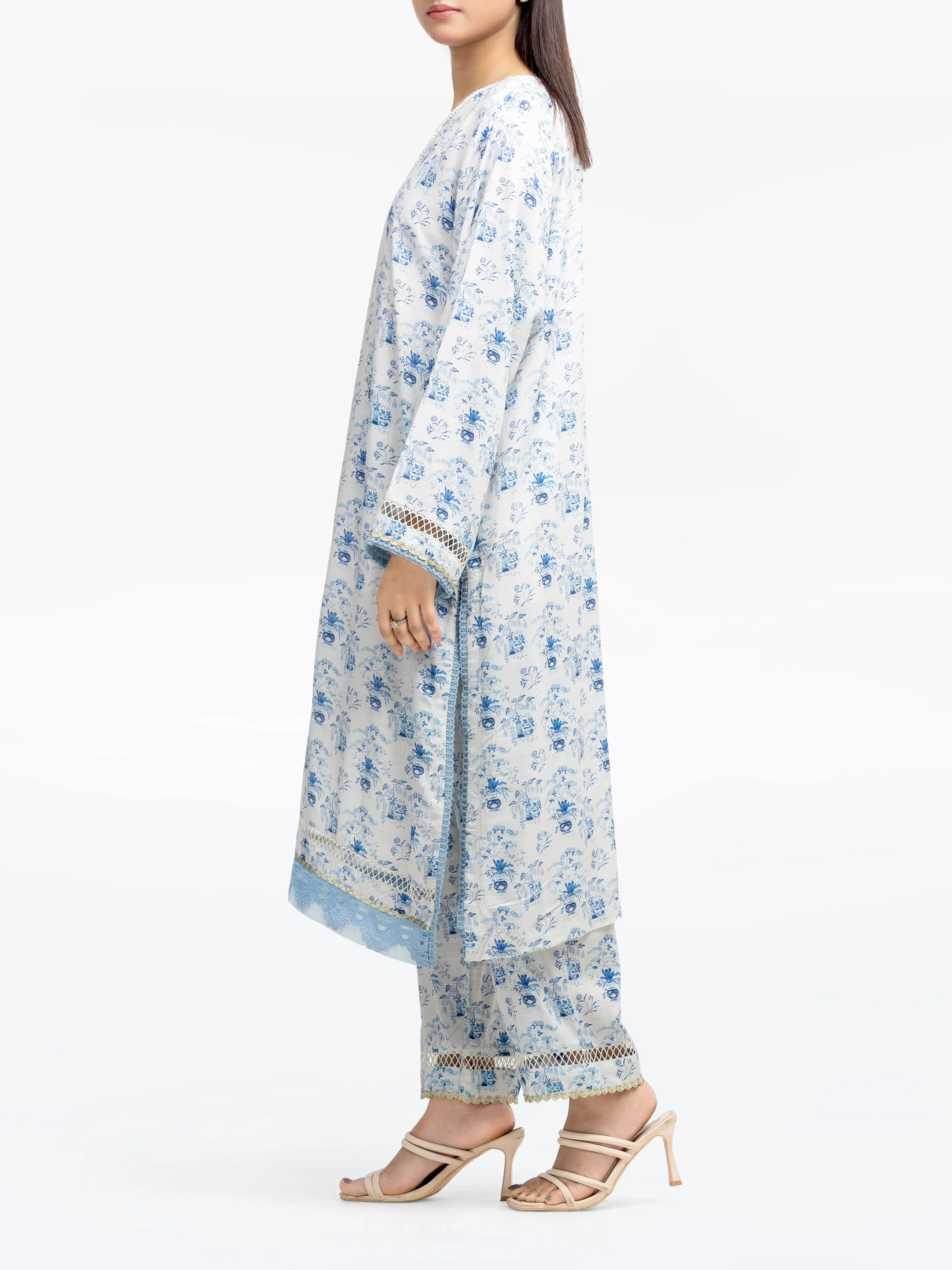 Printed Raw Silk Co-Ord Set - EWTKP24-80130ST - Image 5
