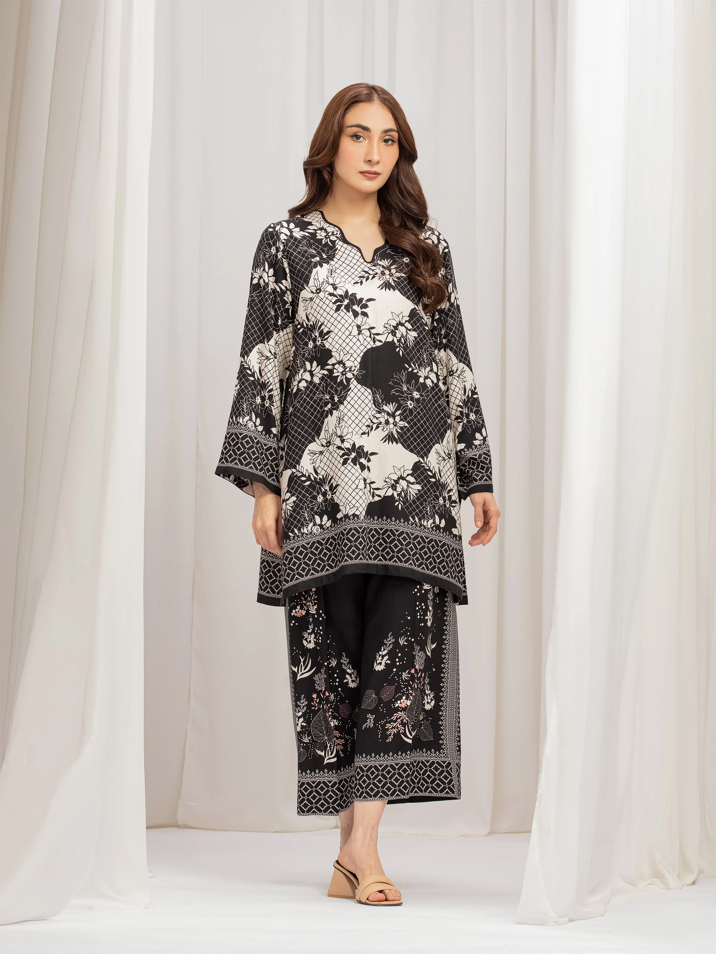 Printed Twill Viscose Co-Ord Set - EWTKP5-84071ST