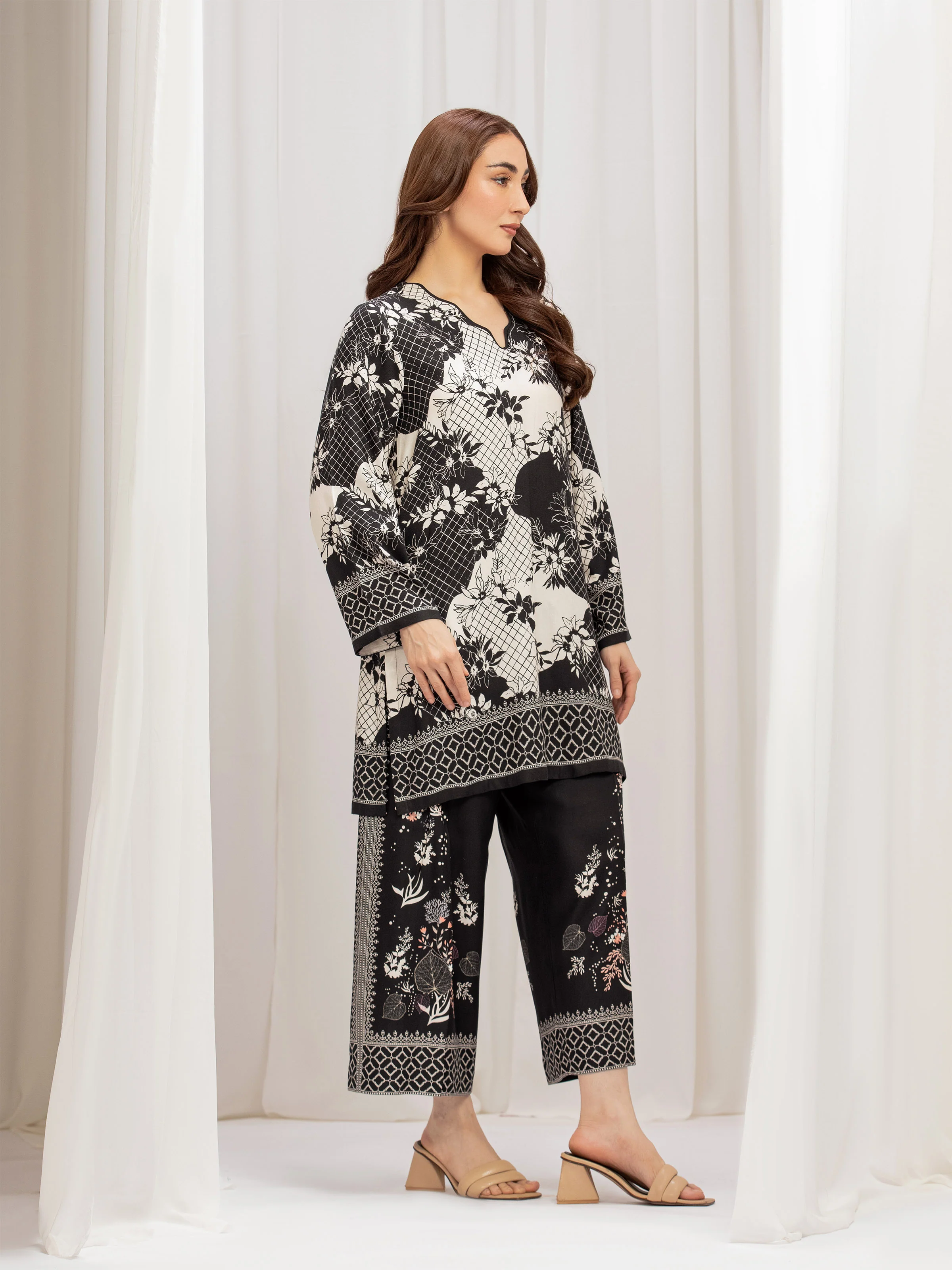 Printed Twill Viscose Co-Ord Set - EWTKP5-84071ST - Image 4