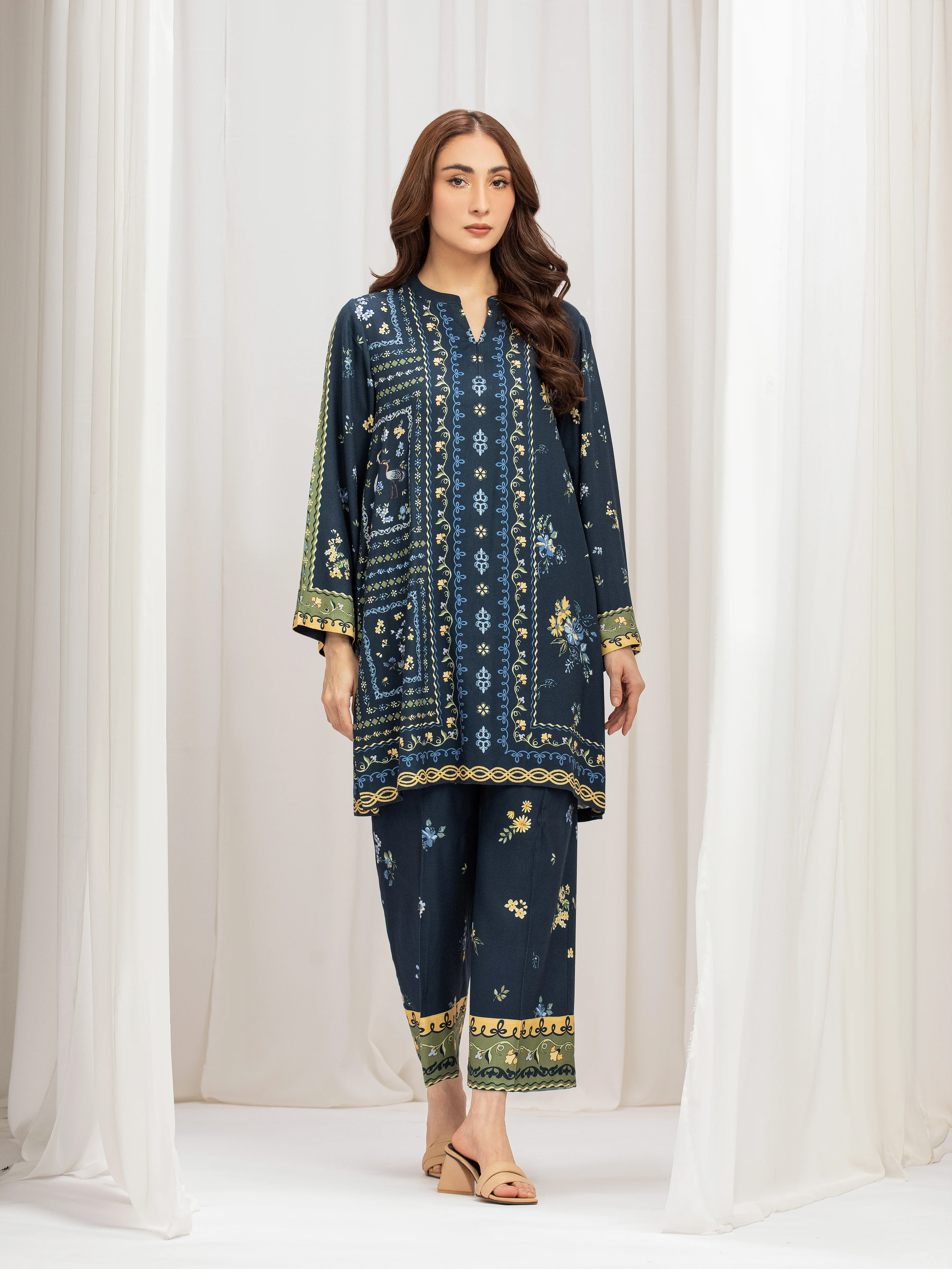 Printed Twill Viscose Co-Ord Set - EWTKP5-84072ST