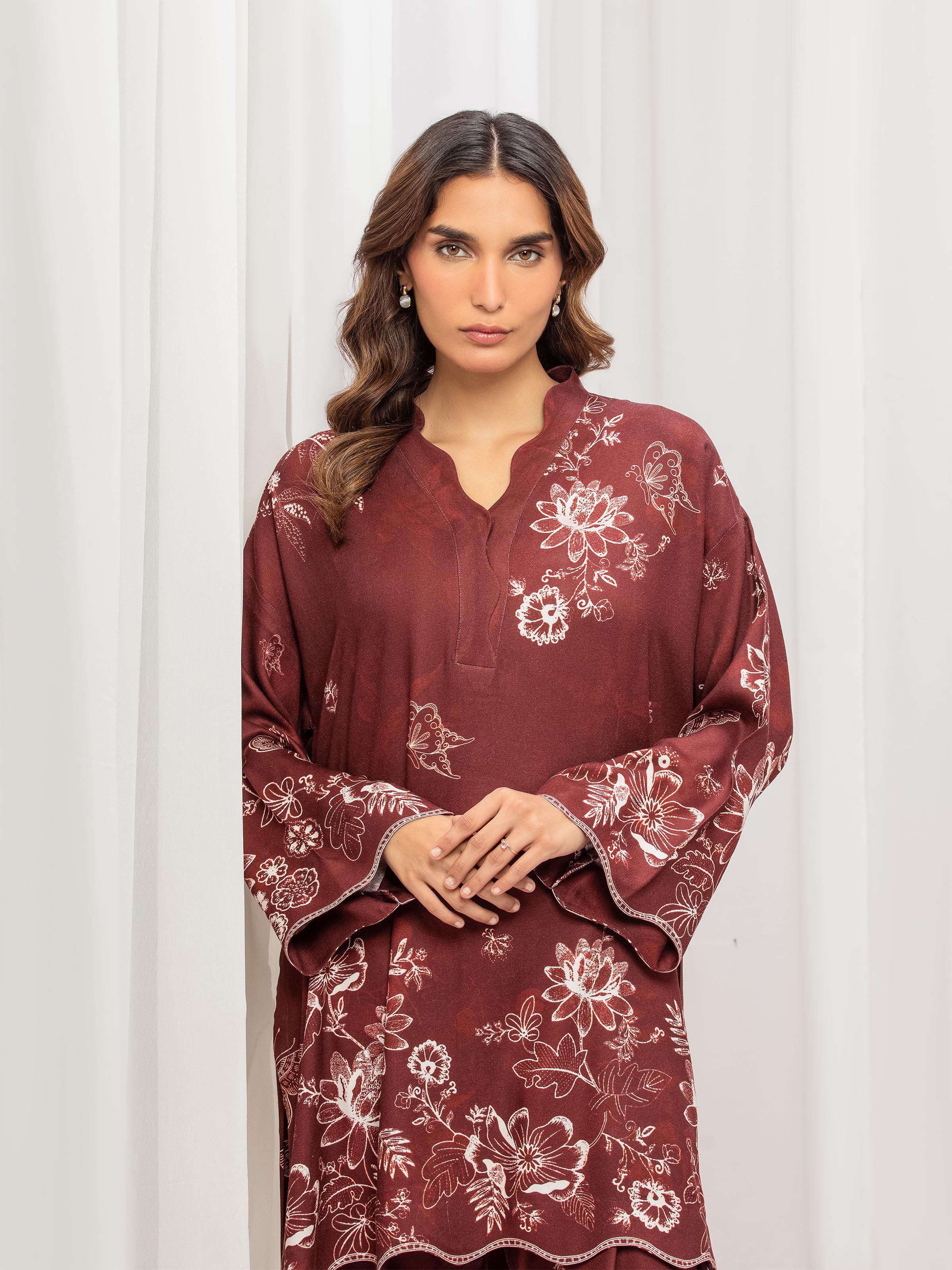 Printed Twill Viscose Co-Ord Set - EWTKP5-84075ST - Image 2