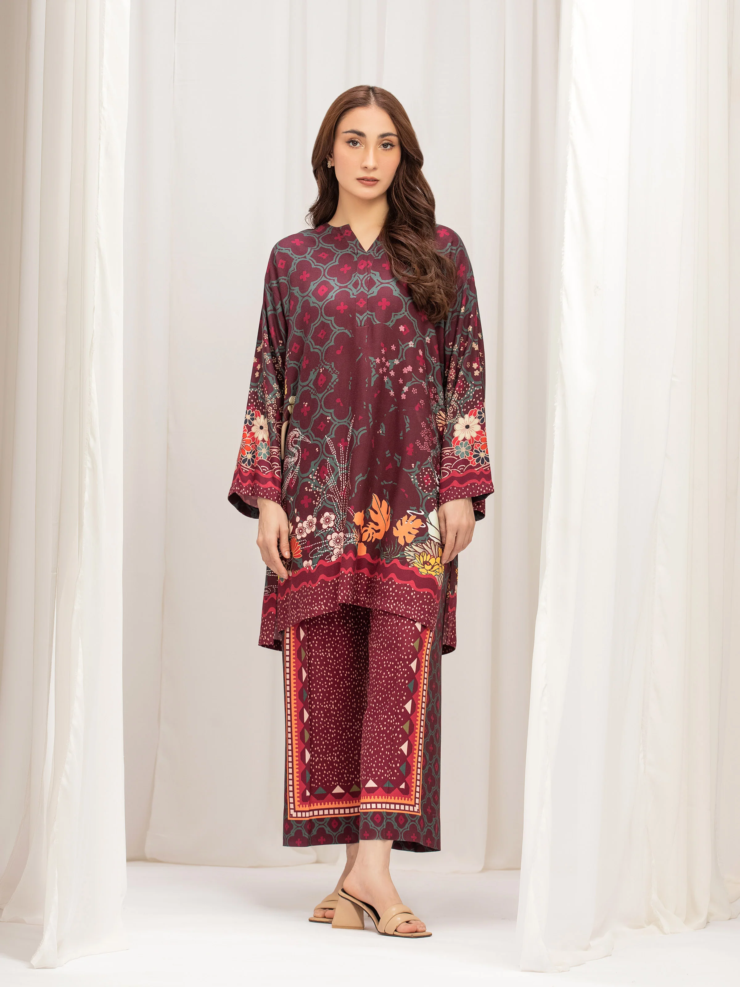 Printed Twill Viscose Co-Ord Set - EWTKP5-84077ST