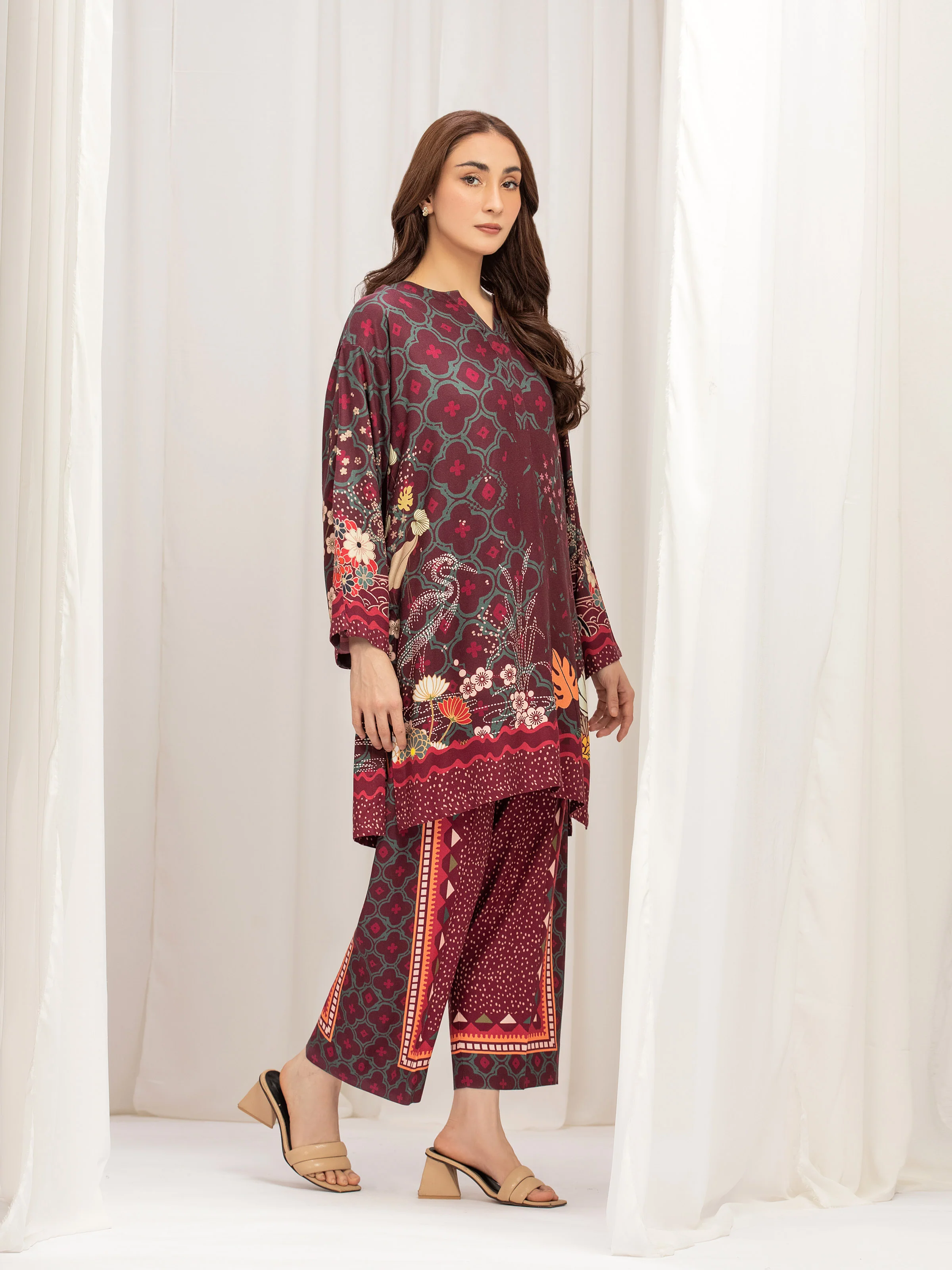 Printed Twill Viscose Co-Ord Set - EWTKP5-84077ST - Image 5