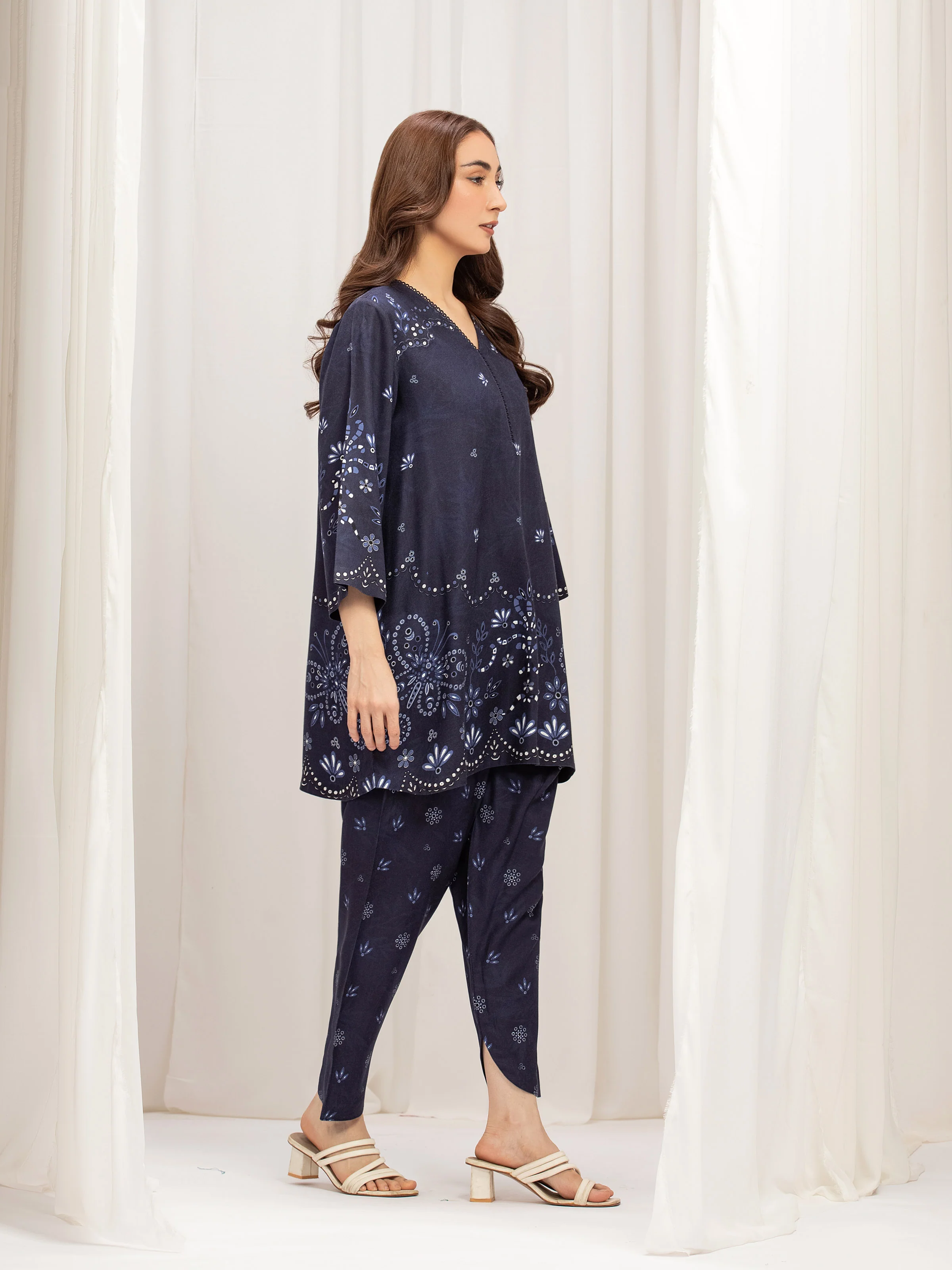 Printed Twill Viscose Co-Ord Set - EWTKP5-84078ST - Image 5