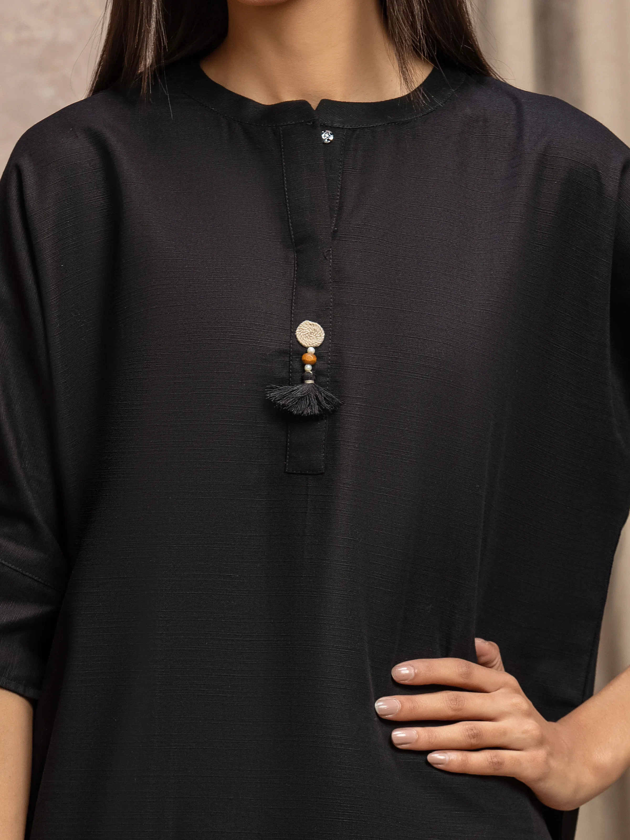 Solid Khaddar Co-Ord Set - EWTKS5-84047ST - Image 3