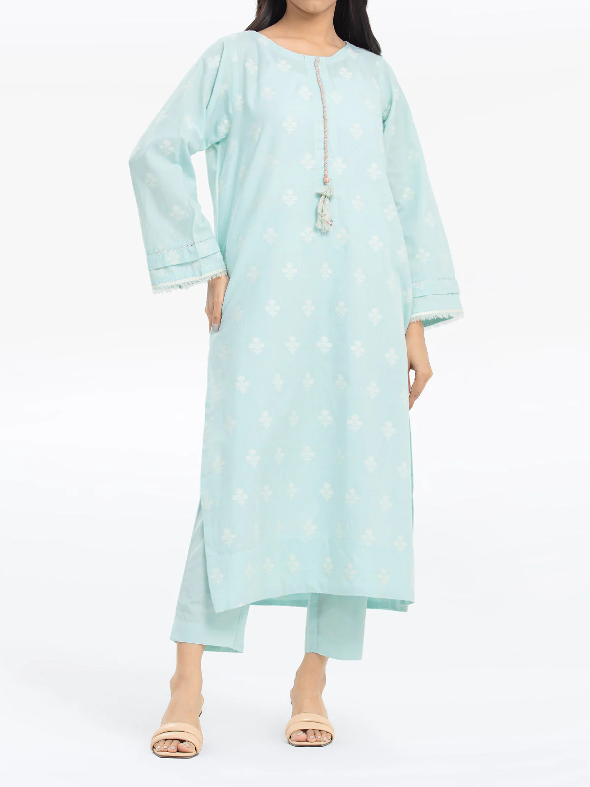 Printed Jacquard Shirt Trouser - EWTKS24-80092ST