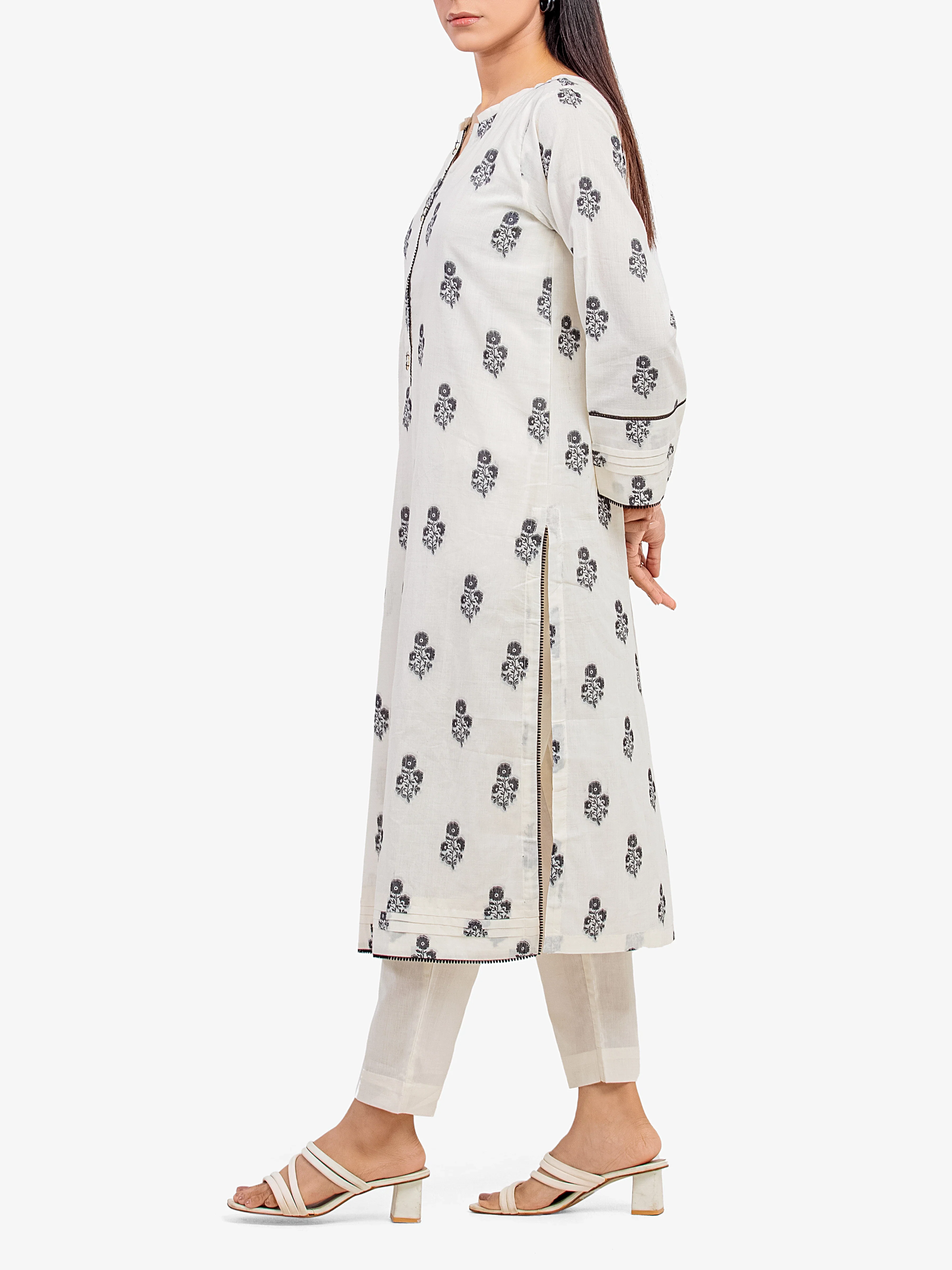 Printed Jacquard Shirt Trouser - EWTKS24-80095ST - Image 4