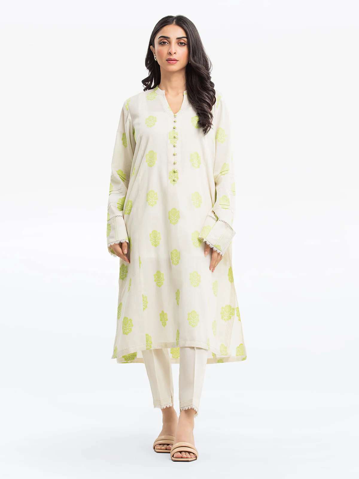 Solid Jacquard Shirt Trouser - EWTKS24-80096ST