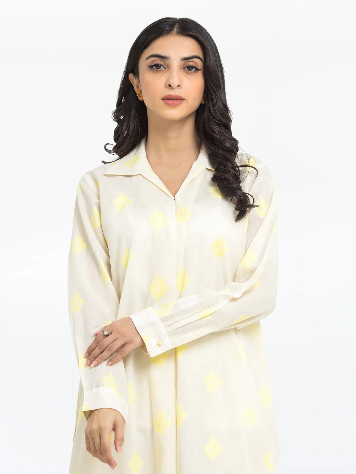 Printed Jacquard Shirt Trouser - EWTKS24-80097ST - Image 2