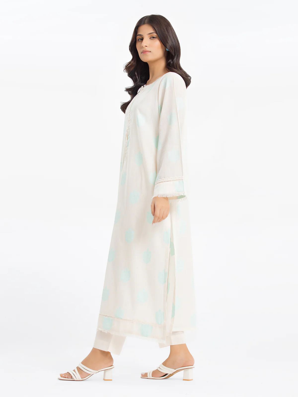 Printed Jacquard Shirt Trouser - EWTKS24-80098ST - Image 4