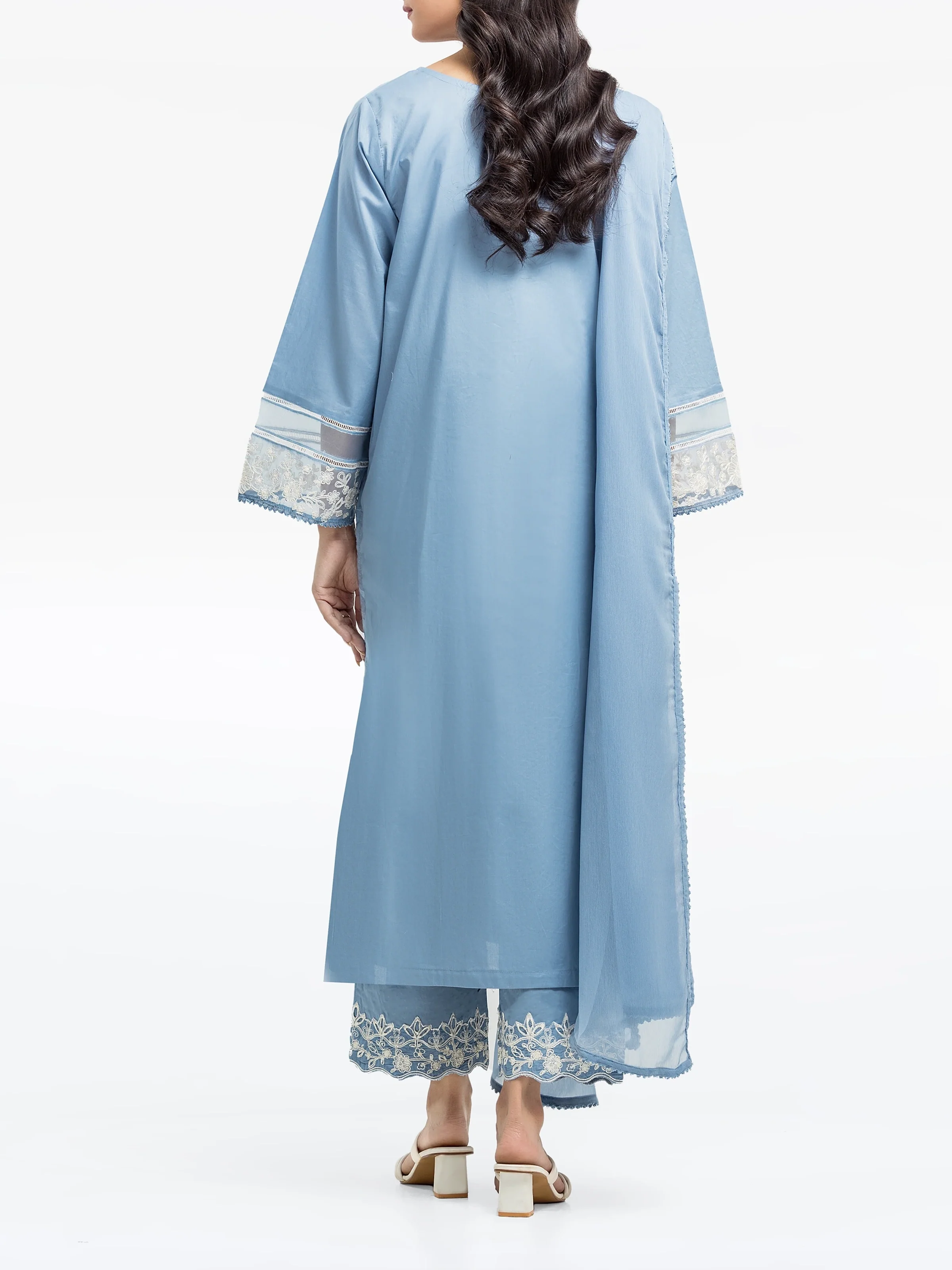 Embroidered Cambric Suit - EWTKE24-80113-3P - Image 5