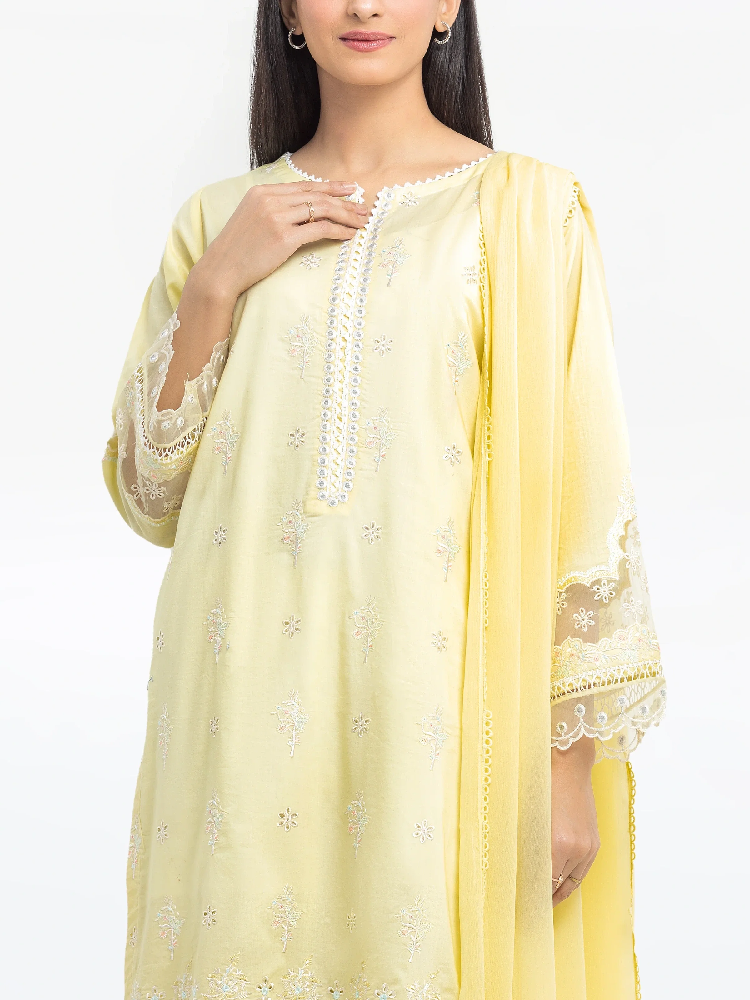 Embroidered Cambric Suit - EWTKE24-81044-3P - Image 2