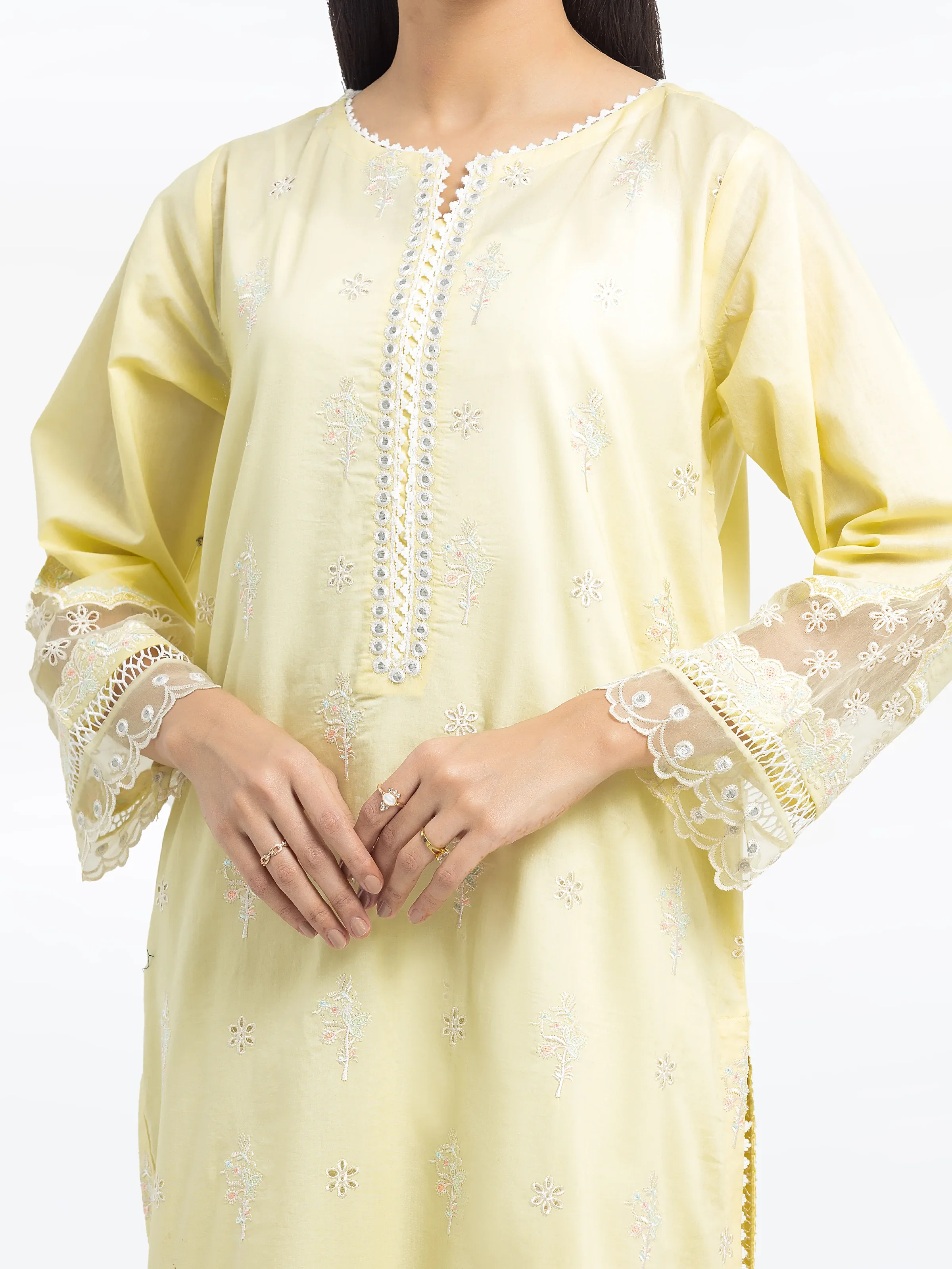 Embroidered Cambric Suit - EWTKE24-81044-3P - Image 3