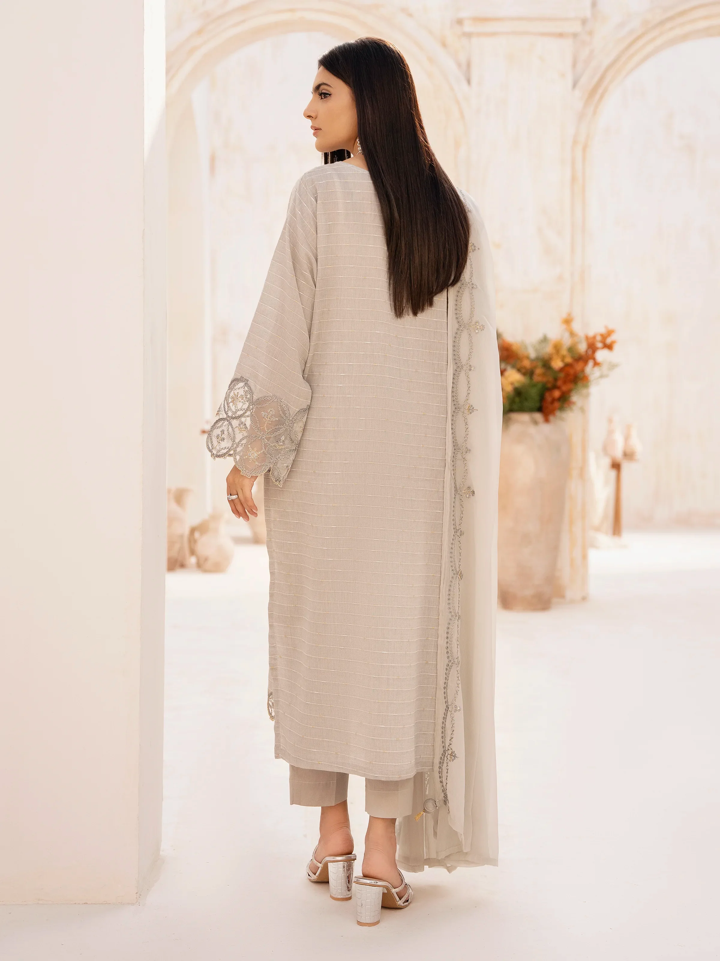 Embroidered Dobby Suit - EWTKE24-80323-3P - Image 8