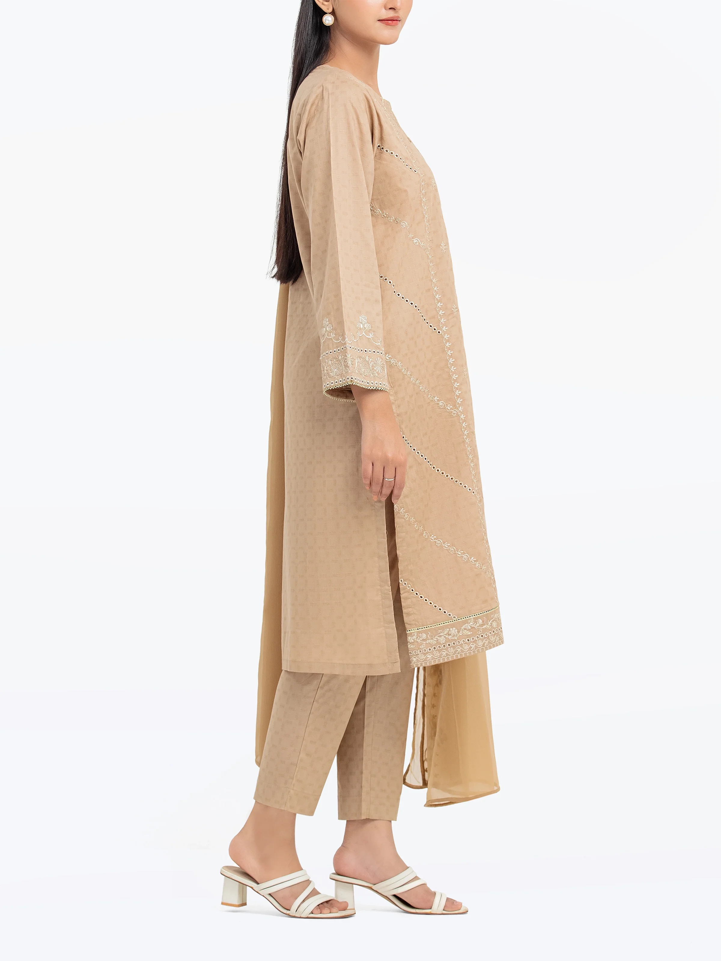 Embroidered Dobby Suit - EWTKE24-81325-3P - Image 5