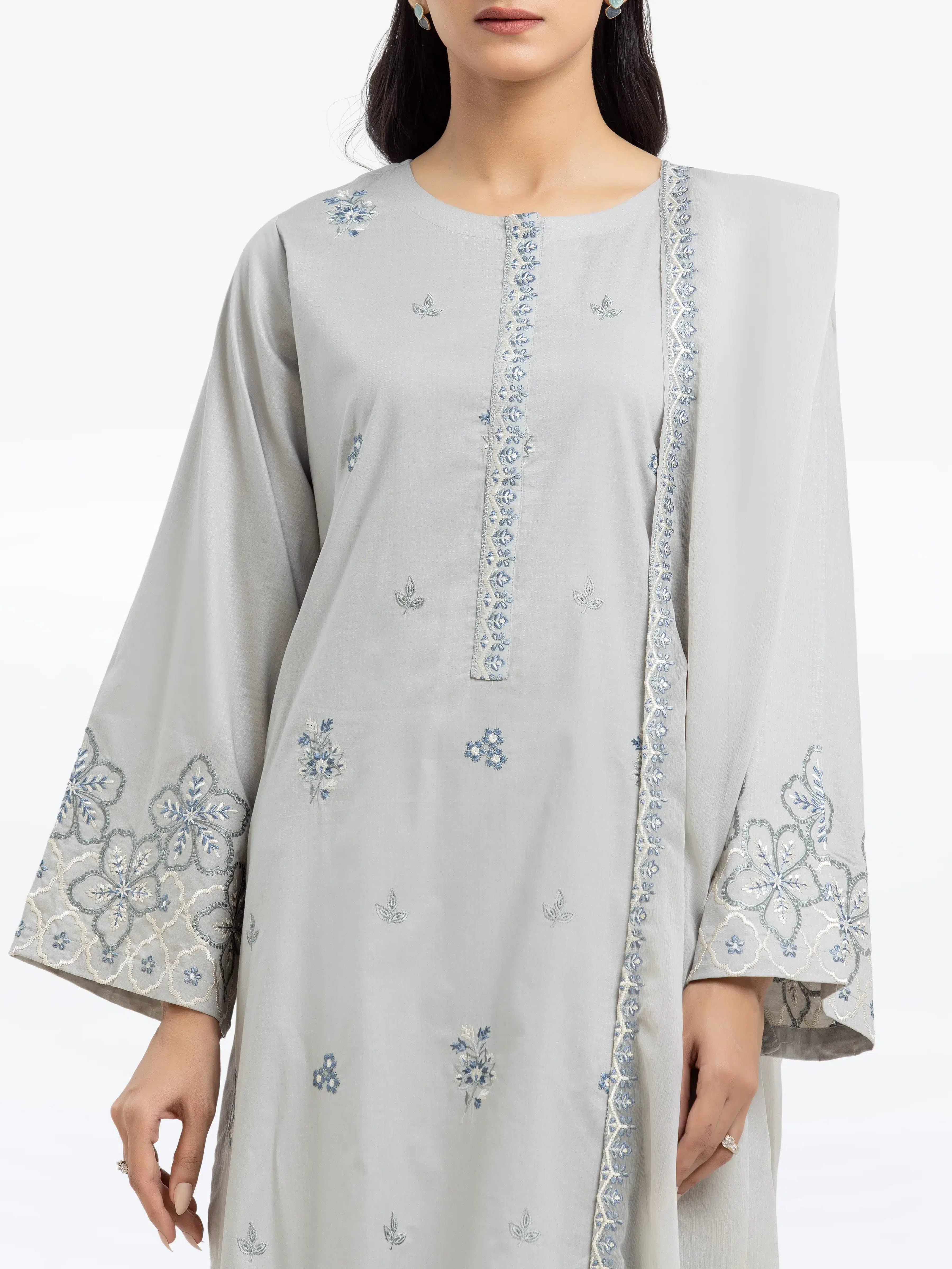 Embroidered Dobby Suit - EWTKE24-81327-3P - Image 2