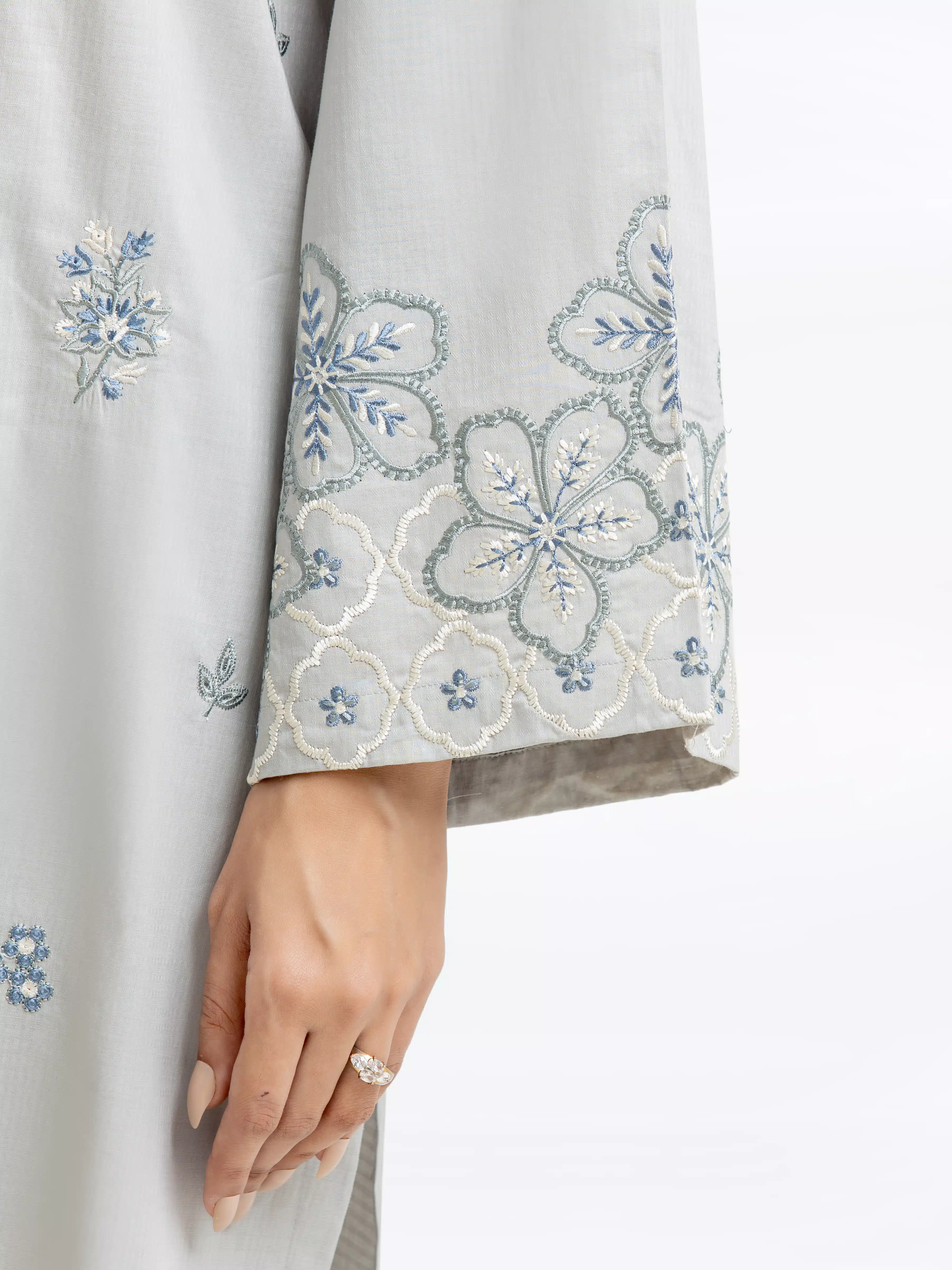 Embroidered Dobby Suit - EWTKE24-81327-3P - Image 4